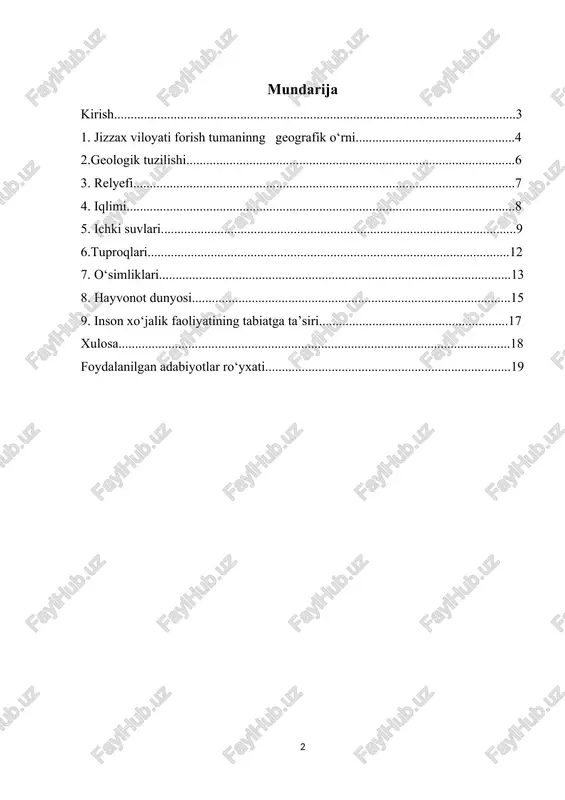 i oshirishga xizmat qiladi. kompleks geografik amaliyotni oʻtkazishdan asosiy maqsad, dalada oʻtkaziladigan amaliy ishlar, mashgʻulotlar yordamida tabiiy-geografik tadqiqot ishlarini mustaqil olib borish uchun koʻnikma va malakalarni shakllantirishdan iborat. kompleks geografik amaliyoti auditoriya mashgʻulotlarining bevosita davomi boʻlib, oʻquv jarayonida olgan nazariy bilimlarimizni mustahkamlab, tabiatda boʻlayotgan tabiiy har xil jarayonlarni koʻrish, oʻrganishdan iborat boʻlib, butun oʻquv jarayonining asosiy boʻgʻini hisoblanadi. auditoriya sharoitida va mustaqil ravishda olingan nazariy bilimlarni mustahkamlash va dalada ishlash koʻnikmalarini hosil qilishdir. dala sharoitida geografik tadqiqot ishlarida qoʻllaniladigan ish uslublari va usullari bilan qurollantirish, tabiat komponentlari va komplekslarini oʻrganish, bilim va koʻnikmalarini hosil qilish orqali malakali geograf mutaxassislarni tarbiyalab yetishtirishga yordam berishdir. yuqoridagi fikrlardan kelib chiqib, kompleks geografik amaliyotining asosiy vazifalari sifatida quyidagilarni aytish mumkin: · dalada bajariladigan barcha tashkiliy va tadqiqot ishlarini toʻgʻri tashkil etish; · talabalarga tabiat komponentlari va komplekslari haqida bilim olish ; · tabiat komponentlarini tadqiq etish metodlari bilan tanishish; · talabalarni komponentlar haqida faktik …
