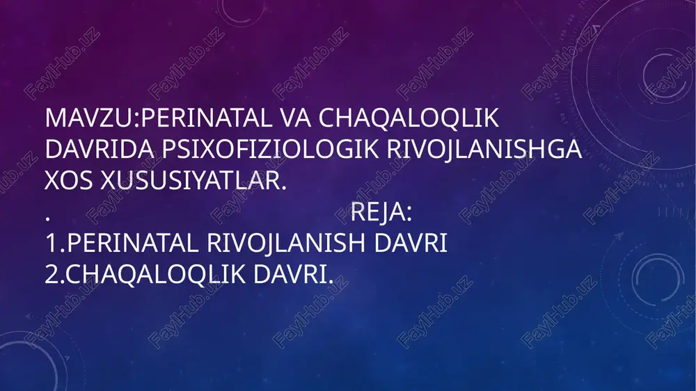 di. hujayralarning darajalarga bo‘linishi boshlanib, organizm ko‘prok salamandrani eslatadi. o‘sish va rivojlanish tezlik bilan amalga oshadi, 8 haftalik embrionda ko‘zlar, og‘iz, qo‘l va oyoqlarni ko‘rish mumkin, miya va nerv tizimi ham juda tez rivojlanadi, embrion yuragi bir oy avval o‘z faoliyatini boshlab yuborgan bo‘ladi. embrionda odamga xos organlar u yoki bu shaklda mavjud bo‘ladi, lekin uning o‘lchamlari onaga sezilarli daraja bulmaydi. embrionga amnion suyuqligi bilan to‘lgan amnion qobig‘i joylashadi. amnion qobig‘i embrionni himoya qilib, doimiy haroratini ta’minlab turadi. embrion ona bilan ikki tizimcha orqali bog‘langan. kindik tizimchasi embrionni yo‘ldosh bilan bog‘lovchi qon tomirlaridan iborat. yo‘ldoshga qon tomirlar kindik tizimchasi orqali onaning qon tomirlarigacha etib boradi, lekin bevosita ular bilan birlashmaydi. qon kindik qon tomirlarining barmoqsimon o‘simtalari –qilchalar orqali oqadi. qilchalar ona qon tomirlariga bevosita yaqin joylashgan, bu vitaminlarning o‘tishi, shuningdek, ona qoniga almashinuv mahsulotlarining diffuziya mexanizmi hisobiga ajralish imkonini beradi. tana qismlari va organizm tizimlari embrional davrda shakllanadi va homila …