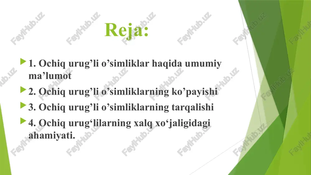 ‘kurtak megosporangiydan nutsellusdan tashkil topgan bo‘lib, tashqi tomonidan intgument bilan o‘rab olingan. megosporofilning otalanishidan urug‘ rivojlanadi. ochiq urug‘lilarning muhim xususiyatlaridan biri, spermatozoidning spermiyaga aylanishidir. spermiyani hosil bo‘lishi bu o‘simliklarni suvsiz muhitda ham otalanishiga imkon yaratib beradi. ochiq urug’li o’simliklarning ko’payishi sporafill erkak va urg‘ochi qubbada hosil bo‘ladi.qubbalar bitta o‘simlikda joylashadi. uzunligi 4-5 sm, diametri 3-4 sm bo‘lib, unda spiral ravishda mikrosporofill joylashgan bo‘lib, chang hosil qilishga xizmat qiladi.mikrosporofill tuxumsimon shaklda bo‘lib, unda ko‘p miqdorda mikrospora hosil bo‘ladi. mikrospora bir yadroli, tashqi tomondan intina va ekzina qavati bilan o‘ralgan bo‘lib, yonida 2 ta to‘rsimon havo pufakchasini hosil qiladi. mikrosporaning unishidan erkak gametofit - chang hosil bo‘ladi.mikrospora ikkiga bo‘linib, undan ikkita hujayra hosil bo‘ladi. (anteridiyli va vegetativ). anteridiyli hujayra sperma hosil qilishga xizmat qilsa, vegetativ hujayra spermani tuxum hujayraga yetkazib beriishga xizmat qiladi. ochiq urug’li o’simliklarning ko’payishi urg‘ochi qubbalar yosh novdaning uchida joylashadi. qubbaning asosiy o‘qida tangachalar joylashgan bo‘lib, unda ikkitadan urug‘kurtak …