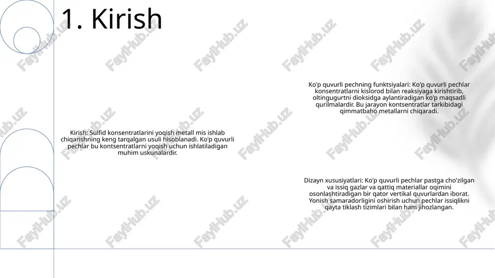 an so2 kontsentratsiyasi va kalsin xususiyatlariga erishish uchun haroratni nazorat qilish - zararli ifloslantiruvchi moddalar paydo bo'lishining oldini olish uchun boshqariladigan atmosfera 3. pech dizayni pechlardagi bir nechta tagliklar: bir nechta taglikli pechlar turli xil ozuqa materiallari bilan ishlashda va jarayon sharoitlarini nazorat qilishda moslashuvchanlikni ta'minlaydi. sulfid konsentratini qovurish jarayonlari: ko'p pastki pechlar odatda sulfid kontsentratlarini, xususan, mis, nikel va sink kontsentratlarini qovurish uchun ishlatiladi. pastki qismni olib tashlash va almashtirish: bir nechta pastki qismlar ish paytida alohida tagliklarni olib tashlash va almashtirish imkonini beradi, bu esa ishlamay qolish vaqtini minimallashtirishda texnik xizmat ko'rsatish va ta'mirlashni osonlashtiradi. 4. bir nechta pastki yonish tizimi: yonish tizimlari eritish jarayonida hal qiluvchi rol o'ynaydi, sulfid kontsentratining samarali yonishi uchun zarur issiqlik va issiqlik energiyasini ta'minlaydi. sulfid kontsentratining yonishi: odatda mis, qo'rg'oshin va rux kabi minerallarni o'z ichiga olgan sulfid kontsentratlari pechlarda yonadi, ular oltingugurt dioksidi va metall oksidlarini hosil qilish uchun kislorod bilan …