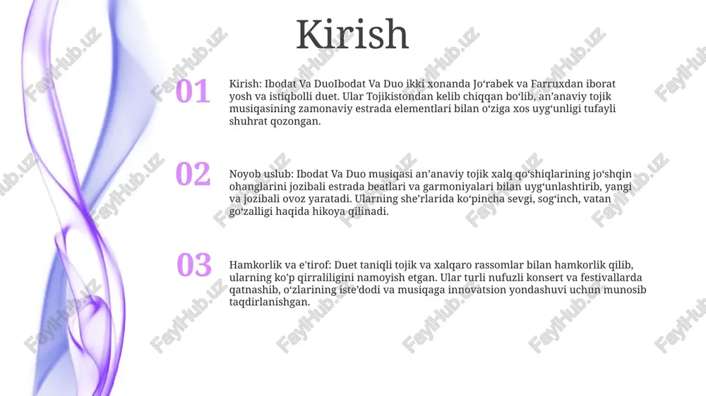 i, kayfiyatni yaxshilaydi va maqsad va minnatdorchilik tuyg'ularini oshiradi. namozga to'siqlar tavba qilmagan gunohlar: gunoh ibodat qiluvchi va xudo o'rtasida to'siq bo'lib, ibodatlarning unga etib borishiga to'sqinlik qiladi. samimiy niyatning yo'qligi: dunyoviy istaklar uchun yoki boshqalarni hayratda qoldirish uchun qilingan duolar ijobat bo'lmasligi mumkin. chalg'itish va nosamimiylik: diqqatni to'liq to'plamaslik va ibodat paytida to'liq qatnashmaslik ularning samaradorligiga to'sqinlik qilishi mumkin. qanday qilib samarali ibodat qilish kerak aniq va izchil bo'ling: noaniq yoki umumiy ibodatlardan saqlaning. buning o'rniga, so'rovlaringiz va ehtiyojlaringiz haqida aniq gapiring. ibodatlaringizdagi izchillik sizning sadoqatingizni ko'rsatadi va ruhiy aloqangizni mustahkamlaydi. ibodatning kuchiga ishoning: ibodat sizni xudo bilan bog'laydigan kuchli vosita ekanligini tan oling. u sizning ibodatlaringizni eshitishiga va javob berishiga ishoning, hatto u har doim ham siz kutgandek bo'lmasa ham. aloqa va kamtarlikka e'tibor qarating: ibodat qilayotganda, xudo bilan chuqur aloqa o'rnatishni birinchi o'ringa qo'ying. kamtarlik bilan unga yaqinlashing, cheklovlaringizni tan oling va uning hidoyati va donoligini izlang. …