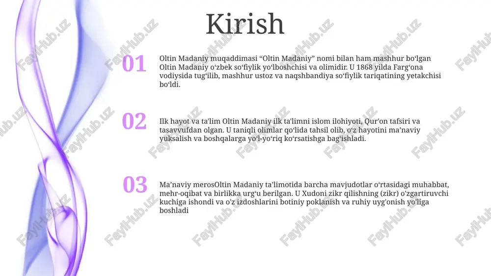 a umumiy mas’uliyat hissini tarbiyalash.- hamma uchun ijtimoiy hamjihatlik va iqtisodiy taraqqiyotga ko‘maklashish. asosiy tuzilmaviy tashabbuslar:- ko'nikmalarni oshirish va tanqidiy fikrlashni rivojlantirishga qaratilgan ta'lim dasturlari.- jamiyatning o'sishi va farovonligini qo'llab-quvvatlash uchun infratuzilmani rivojlantirish.- arzon va sifatli tibbiy yordamdan foydalanishni ta'minlash uchun sog'liqni saqlash xizmatlari. san'at va arxitektura 1: oltin masjid sifatida tanilgan oltin madani o'zining ajoyib dizayni va me'morchiligi bilan mashhur. tashqi ko'rinishida murakkab islomiy xattotlik va koshinlar bilan bezatilgan bir qator minoralar, gumbazlar va minoralar mavjud. 2: masjidning ichki ko'rinishi ham xuddi shunday ta'sirchan bo'lib, keng zallari va namoz xonalari gumbazli shiftlar, marmar ustunlar va hashamatli qandillar bilan ajralib turadi. mehrob, makka yo'nalishini ko'rsatuvchi tokcha, oltin barg va mozaik koshinlar bilan bezatilgan chuqurchaga o'rnatilgan. 3: oltin madaniyati nafaqat ziyoratgoh, balki o‘zbekistonning boy badiiy merosidan dalolatdir. undagi meʼmoriy naqshlar, xattotlik va bezak elementlari mamlakat mohir hunarmandlarining mahorati va ijodini namoyon etib, masjidning madaniy ahamiyatini eʼtirof etadi. madaniyat va innovatsiyalar ilmiy …