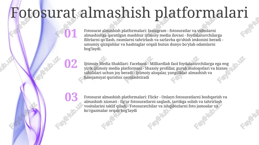 iqishlari o'xshash bo'lgan boshqalar bilan bog'laning o'zini ifoda etish va sharhlash platformasi korxonalar va tashkilotlar uchun mijozlar bilan muloqot qilish va o'z brendini targ'ib qilish uchun samarali vosita mikrobloglar platformalari: ijtimoiy tarmoq foydalanuvchilari uchun ma'lumot microblogging nima? mikrobloglar ijtimoiy media shakli bo'lib, foydalanuvchilarga odatda belgilar soni bilan cheklangan qisqa xabarlarni joylashtirish imkonini beradi. twitter, tumblr va mastodon kabi platformalar foydalanuvchilarga o'z izdoshlari bilan yangilanishlar, g'oyalar va havolalar almashish imkonini beradi. video almashish saytlari video almashish saytlari: platformalar videolarni yaratish, almashish va ko'rish imkonini beradi. mashhur ijtimoiy media platformalaridan farqli o'laroq, ular video kontentiga e'tibor berishadi. ijtimoiy media shakllari: foydalanuvchilarga internetga ulangan qurilmalar orqali ulanish va o'zaro muloqot qilish imkonini beruvchi onlayn platformalar. ular ijtimoiy tarmoqlar, mikrobloglar, media almashish platformalari va xabar almashish ilovalari kabi turli shakllarni oladi. farqlar: video almashish saytlari video kontentiga xosdir, ijtimoiy media platformalari esa kengroq tarkibga ega. video almashish saytlari odatda ko'proq passiv ko'rish tajribasini taklif …