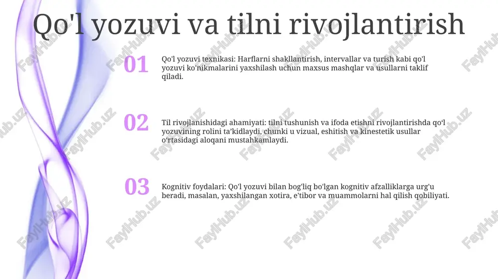 si qo'l hukmronligi va til: tilga e'tiborning ta'kidlashicha, qo'lbolalik tilni qayta ishlashga ta'sir qiladi. o'ng qo'llar chap yarim sharda tilni qayta ishlashga moyildirlar, chap qo'llar esa ikkala yarim sharni ham ishlatishi mumkin. asl (amerika imo-ishora tili): e'tiborning tadqiqotlari karlar tomonidan ishlatiladigan imo-ishora tili bo'lgan asl ning neyrobiologiyasiga qaratilgan. asl murakkab qo'l imo-ishoralari va yuz ifodalarini o'z ichiga oladi, og'zaki tilga o'xshash miya hududlarini faollashtiradi. imo-ishora tili va miya rivojlanishi: e'tiborning tadqiqotlari shuni ko'rsatdiki, yoshligidan imo-ishora tiliga ta'sir qilish kar bolalarda kognitiv va lingvistik rivojlanishni yaxshilashi mumkin. bu miya plastisiyasini rag'batlantiradi va til va vosita boshqaruvida ishtirok etadigan miya hududlari o'rtasidagi aloqalarni mustahkamlaydi. o'qitish va o'qitishda til va qo'l imo-ishoralari 2: madaniyat va imo-ishoralardan foydalanish: kitob madaniy kelib chiqishi shaxslarning imo-ishoralardan foydalanishiga qanday ta'sir qilishini o'rganadi va inklyuziv va samarali muloqotni ta'minlash uchun ta'lim kontekstlarida madaniy xilma-xillikni hisobga olish muhimligini ta'kidlaydi. 1: til va imo-ishoralar o'rganishga ta'sir qiladi: bu kitob o'qitish …