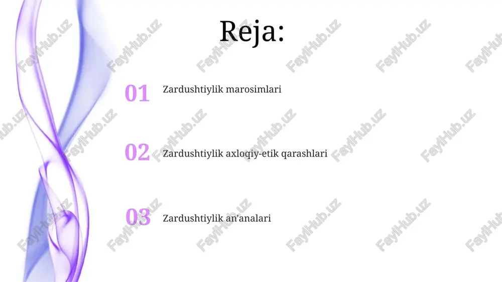 iniy adabiyotlar, marosimlar va ta'limotlar kengroq auditoriyaga yetib bormoqda. asha va druj: haqiqat va yolg'on asha va druj o‘rtasidagi kurash, zoroastrianizmning 3 ta asosiy qismidan biri bo‘lgan, kosmologik jihatdan 7 ta amirlik (amesha spentas) va 6 ta divo (daevas) o‘rtasidagi abadiy ziddiyat sifatida tasvirlanadi. zoroastrianizmda, inson asha tarafini qo‘llab-quvvatlash orqali drujni mag‘lub etishga va 3000 yildan ortiq davom etgan ushbu kurashda haqiqat g‘alaba qozonishiga hissa qo‘shishi mumkin, degan ishonch mavjud. atash bahrom va olovga sig'inish olovga sig'inish zoroastrizmda muhim bo'lib, uning 5 ta elementdan biri sifatida qaralishi va yaxshilikning, poklikning timsoli sifatida ulug'lanishi marosimlar va kundalik hayotda aks etadi. atash bahrom, 365 kun davom etadigan muqaddas olov, yaxshilik va yomonlikka qarshi kurash ramzi sifatida 7 ta muqaddas olovdan biridir, va uning saqlanishi maxsus ruhoniylar – mobedlar tomonidan amalga oshiriladi. yaxshilik va yomonlikning kurashi: ahura mazda va angra mainyu zamonaviy zoroastriylikda 7 ta asosiy amr mavjud bo'lib, ular ahura mazda tomonidan …