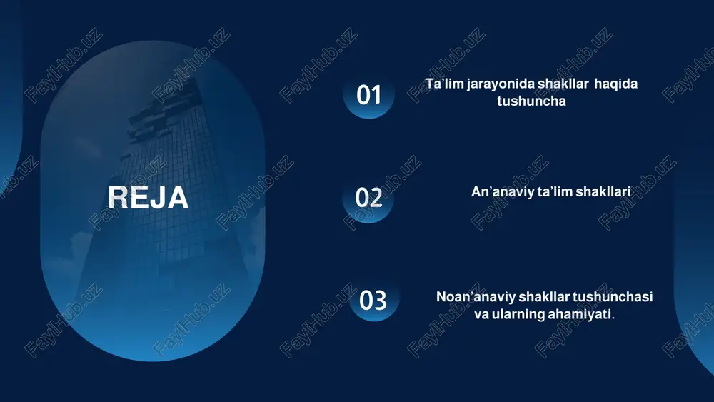 r-biri bilan fikr almashadi va jamoaviy ishga jalb etiladi. noan’anaviy ta’lim shakllari noan’anaviy shakllar yordamida o‘quvchilar o‘rganayotgan mavzuga nisbatan qiziqish uyg‘onadi, chunki ular dars jarayonida faqat passiv qabul qiluvchi emas, balki faol tadqiqotchi va ijodkor sifatida ishtirok etadi. natijada ta’lim jarayoni yanada interfaol, samarali va mazmunli bo‘ladi. noan’anaviy ta’lim shakllari bundan tashqari, noan’anaviy shakllar o‘quvchilarning motivatsiyasini oshiradi. dars jarayoniga faol jalb qilinganida, ular o‘zlarini o‘qishga qiziqishini kuchaytiradi va o‘rganishga bo‘lgan munosabatini ijobiy tomonga o‘zgartiradi. ta’lim jarayoni qiyin va zerikarli emas, balki qiziqarli va mazmunli bo‘ladi. noan’anaviy ta’lim shakllari noan’anaviy ta’lim shakllari o‘quvchilarning ijtimoiy ko‘nikmalarini ham rivojlantiradi. shu bilan birga, noan’anaviy shakllar o‘qituvchilarga ham ta’lim jarayonini yanada samarali tashkil etish imkonini beradi. o‘qituvchi o‘z o‘quvchilarining qiziqishlari va ehtiyojlarini yaxshiroq tushunib, ularga mos metod va usullarni qo‘llashi mumkin bo‘ladi. interfaol darslar bu usulda o‘quvchilar o‘qituvchi bilan birgalikda faol ishlaydi. masalan, bahs-munozaralar, rol o‘yinlari, guruh ishlari kabi shakllar qo‘llanadi. ushbu shakllarda o‘quvchilar nafaqat …