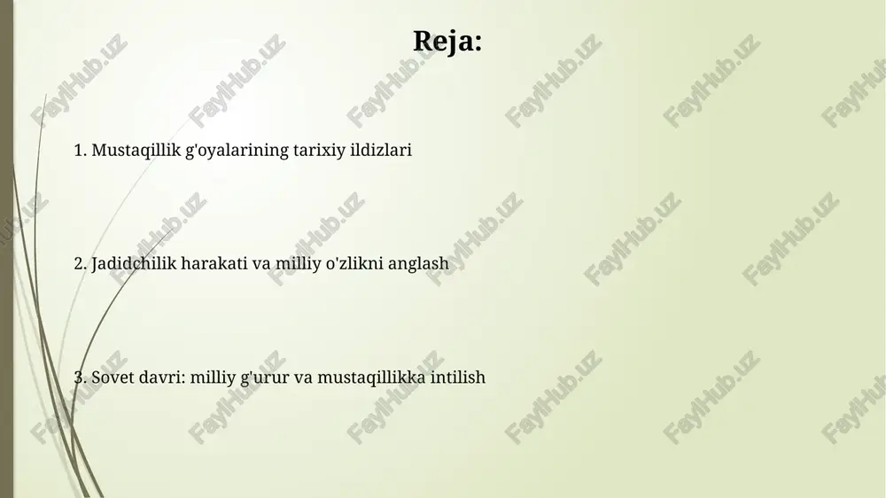 idchilik xix asr oxiri va xx asr boshlarida turkistonda paydo bo'lgan, islohotlar orqali milliy uyg'onishni maqsad qilgan harakat edi. jadidlar o'zbek tilida maktablar ochib, zamonaviy bilimlar berish orqali xalqni ma'rifatli qilishga intilishdi, bu esa ozodlik g'oyalarini rivojlantirdi. sovet davri: milliy uyg'onish urinishlari 1920-yillarda jadidchilik harakati o'zbek ziyolilarining milliy o'zligini saqlashga qaratilgan teatrlashtirilgan dramalar, adabiyot va ta'lim sohasidagi urinishlariga turtki bo'ldi. o'zbekiston ssrda 1937-1938-yillardagi qatag'onlar ziyolilarning yo'q qilinishiga olib keldi, bu milliy ongni bostirishga va moskvadan nazoratni kuchaytirishga qaratilgan edi. ikkinchi jahon urushi va milliy tuyg'ularning kuchayishi ikkinchi jahon urushi davrida 1,5 milliondan ortiq o'zbekistonlik jang maydonlariga safarbar etildi, bu milliy birlikni mustahkamladi va o'z taqdirini o'zi belgilash istagini kuchaytirdi. urush front ortida o'zbek xalqining fidokorona mehnati, jumladan 1 milliondan ziyod evakuatsiya qilinganlarga g'amxo'rlik qilish, milliy g'ururni oshirdi. 1980-yillar: qayta qurish davri va mustaqillik talablari 1980-yillarda 'qayta qurish' siyosati e'lon qilinishi bilan o'zbekistonda milliy o'zlikni anglash jarayoni kuchaydi, bu esa 1989-yilda …