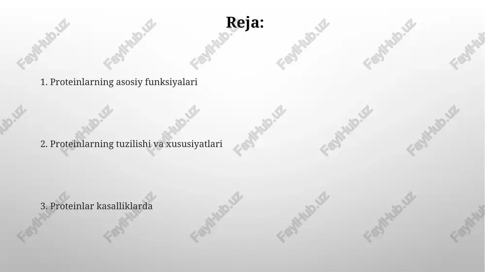 hujayra lizisiga olib keladi. harakat oqsillari (motor oqsillari) harakat oqsillari hujayra ichida yuklarni tashishda ishtirok etadi, masalan, organellalar va vezikulalar, ularni mikrotubulalar bo'ylab 8 nm qadamlar bilan atp gidrolizi orqali harakatlantiradi. miozin, aktin filamentlari bo'ylab harakatlanuvchi motor oqsil, mushak qisqarishi uchun zarur. bir miozin ii molekulasi soniyasiga 1-5 mikrometr tezlikda harakatlanishi mumkin. strukturaviy oqsillar strukturaviy oqsillar hujayra va to‘qimalarning shaklini saqlashda muhim rol o‘ynaydi, masalan, kollagen teri elastikligini ta’minlaydi va suyaklarda 25-35% organik matritsani tashkil etadi. keratin - bu strukturaviy oqsil bo'lib, u sochlarning, tirnoqlarning va terining tashqi qatlamining asosiy tarkibiy qismidir, ularning mustahkamligini oshiradi va suv o'tkazmasligini ta'minlaydi. gormonal oqsillar gormonal oqsillar, masalan insulin, qonda glyukoza darajasini tartibga solishda muhim rol o‘ynaydi; yetishmovchiligi 2-toifa diabetga olib kelishi mumkin, bu esa metabolik buzilishdir. o'sish gormoni (gh) kabi gormonal oqsillar suyak va mushaklarni rivojlantirishni rag'batlantiradi, oqsillarning sintezini va yog'larning parchalanishini oshiradi, bu o'sish davrida muhim ahamiyatga ega. retseptor oqsillari retseptor oqsillarining …