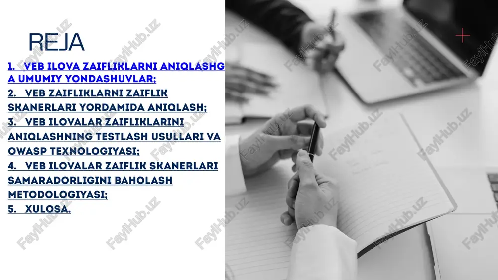 chiga olgan ikki qismga bo’linadi. asosiy qismi ma’lumot almashish uchun ma’lumotlar bazasidan foydalangan holda ulardagi zaifliklarni aniqlash uchun plaginlar tomonidan qo’llaniladigan xususiyatlarni taqdim etadi. ushbu plaginlar audit, grep, discovery, hujum mangle, brute force va outputga bo’linadi. burp suite burp suite portswigger tomonidan ishlab chiqilgan va veb-ilovalardagi zaifliklar va hujum vektorlarini aniqlash uchun axborot xavfsizligi bo’yicha mutaxassislar va penetratsion testerlar tomonidan foydalaniladigan java-ga asoslangan veb-xavfsizlik tizimidir. ushbu skaner proksi-server sifatida maqsadli ilovadan kelgan so’rovlar va javoblarni ushlashi va tahlil qilishi mumkin. bu inyeksiya nuqtasinini qo’lda tanlash imkonini beradi. cross-site scripting, sql injection, os command injection, and file directory traversal kabi zaiflik turlarini aniqlashda foydalaniladi. wapiti wapiti bepul ochiq kodli veb-ilovaning zaiflik skaneri, u o’zi bilan komandalar interface yordamida ish ko’ra oladigan skaner hissoblanadi. u veb ilovalarini barcha sahifalari bo’ylab zaifliklarini qidiradi va skript zaif ekanligini aniqlash uchun foydali yuklamalarni saytga kiritish uchun ishlatilishi mumkin bo’lgan shakllar va skriptlarni qidiradi va saytga …