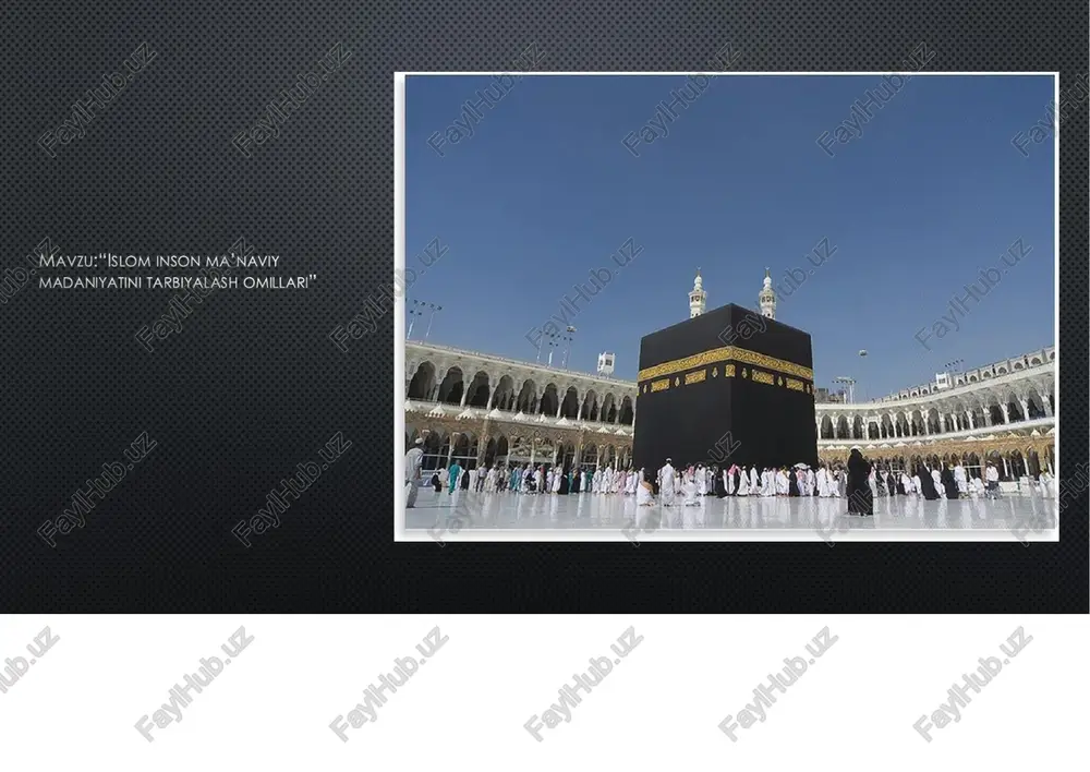 an. • islom dini dastlab janubiy turkmaniston, buxoro, xorazm, sug‘d, farg‘ona kabi hududlarga asta-sekin kirib borgan. • 2. ikkinchi bosqich (viii asr o‘rtalari): • 712-yilda arab sarkardasi qutayba ibn muslim boshchiligidagi lashkarlar buxoro, samarqand, xorazm va farg‘onani bosib olib, bu yerda islom dinini yoyganlar. • mahalliy aholining bir qismi ixtiyoriy ravishda islomni qabul qilgan. • islom dini o‘rta osiyoda: • • ma’naviy uyg‘onish, ilm-fan va madaniyatning rivojlanishiga sabab bo‘ldi; • axloqiy qadriyatlar, adolat, mehr-oqibat, halollik kabi fazilatlarni mustahkamladi; • mahalliy xalqlarni birlik, tinchlik va hamjihatlikka chorlagan. • natijada o‘rta osiyo xalqlari islomni o‘z milliy qadriyatlari bilan uyg‘unlashtirib, boy ma’naviy meros va ilmiy an’analar yaratgan. bugungi kunda ham bu qadriyatlar xalqimizning ruhiy-ma’naviy hayotida muhim o‘rin tutadi. • hozirgi mustaqil o‘zbekistonda islom diniga qaratilgan imkoniyatlar mustaqillikdan so‘ng, o‘zbekiston respublikasida diniy erkinlik, e’tiqod va vijdon erkinligi to‘liq tiklandi. islom dini jamiyat hayotida ma’naviy, ma’rifiy va axloqiy qadriyatlarning manbai sifatida e’tirof etilmoqda. diniy erkinlik …