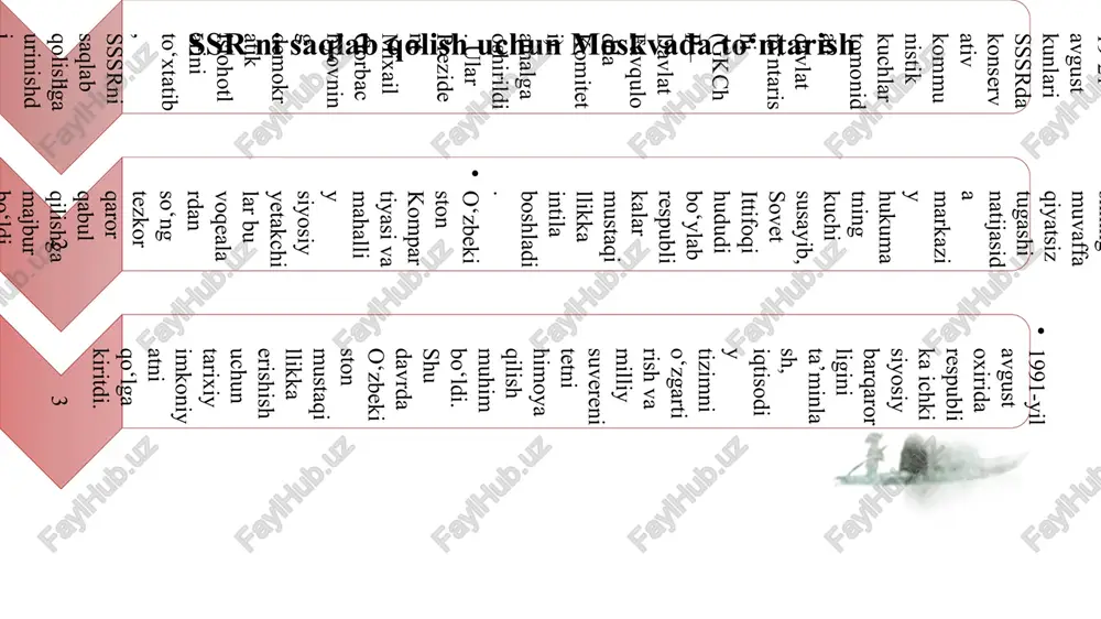 ib turadi. moviy rang – tinch osmon va xalqimizning ajdodiy turkiy ildizlarini, oq rang – poklik, tinchlik va adolatni, yashil rang – tabiat, hayot va yangilanishni anglatadi. burchakdagi oy va 12 yulduz esa mustaqil davlatimizning abadiyligi, yangilanishi va xalqimizning ma’naviy qadriyatlariga sodiqligini bildiradi. shu tariqa, bayroq – o‘zbekiston respublikasining suvereniteti, tinchligi va taraqqiyot ramzi sifatida e’tirof etilgan. gerb – o‘zbekiston respublikasining davlat gerbi xalqimizning boy tarixi, madaniyati va qadriyatlarini o‘zida mujassam etgan muhim ramzdir. unda humo qushi – erkinlik va tinchlik ramzi sifatida tasvirlangan. shuningdek, quyosh nuri, paxta va bug‘doy boshoqlari – yurtimizning farovonligi va mehnatsevar xalqini ifodalaydi. gerb markazida joylashgan “o‘zbekiston” yozuvi esa davlat mustaqilligi va suverenitetini bildiradi. u milliy g‘urur, birlik va mustahkamlikning timsoli sifatida e’tirof etiladi. davlat madhiyasi – o‘zbekiston xalqining milliy iftixori, birlik va vatanparvarlik tuyg‘ularini ifodalovchi muqaddas ramzdir. madhiyada yurtimizning go‘zal tabiati, mehnatkash xalqi va buyuk tarixiy o‘tmishi madh etiladi. u har bir fuqaroning qalbida …