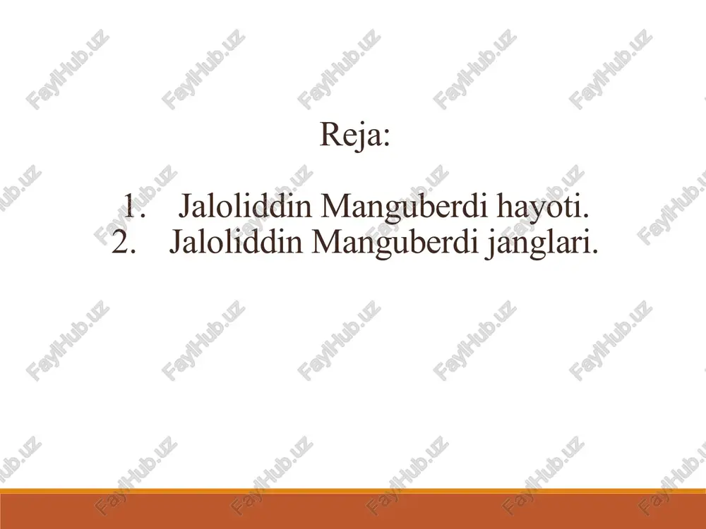 ingizxonday makkor va beshafqat, dunyoning yarmini zabt etgan fotih ham unga tan berishga majbur bo‘ldi. chingizxon katta qo‘shin to‘plab jaloliddin manguberdiga qarshi shaxsan o‘zi otlangan. g‘ardiz qal’asi yaqinida jaloliddin manguberdi chingizxon qo‘shinining ilg‘orini tor-mor keltiradi va kuchi ozligi sababli sind (hind) daryosi tomon chekinadi. chingizxon qo‘shini jaloliddin manguberdini daryodan o‘tishigsa imkon bermay qurshab oladi. 1221-yil 25-noyabrda bo‘lgan tengsiz jangda (sind daryosi bo‘yidagi jang) mag‘lubiyatga uchragan jaloliddin manguberdi 4000 jangchisi bilan sindning o‘ng sohiliga suzib o‘tib, cho‘l ichkarisiga kirib ketdi (bu cho‘l bugungi kunda ham cho‘li jaloliy deb ataladi). chingizxon jaloliddin manguberdining bu jasoratidan hayratda qolib, o‘z o‘g‘illariga qarab: “ota o‘g‘il mana shunday bo‘lishi lozim”, degan. sind daryosi bo‘yidagi jang vatanimizning ko‘p ming yillik tarixi el-yurtimizni bosqinchi, yovuz kuchlardan himoya qilish, millatimizning erkinligi va or-nomusini asrash yo‘lidagi buyuk voqealarni, bu kurashlarda jasorat va mardlik ko‘rsatgan buyuk shaxslarning nomlarini asrlar davomida o‘zining yorqin xotirasida saqlab kelmoqda. jaloliddin manguberdi – ona yurt himoyachisi, …