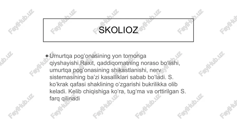 qasida siljishini, umurtqalarning aylanishini, qarama-qarshi siljishni keltirib chiqaradi. skolyoz bilan boshning holati o’zgaradi, elkama-kamar siljiydi. egrilik tomonida mushak tonusi kuchayadi, so’ngra ular nervlarni chimchilashadi. bolalardagi skoliozning alomatlariga yomon pozitsiya va tekis oyoqlar kiradi. bu, o’z navbatida, ichki organlar faoliyatida, shu jumladan ovqat hazm qilishda muammolarni keltirib chiqaradi. skolyoz o’zini oqsoqlikda, yurishning buzilishining boshqa turlarida namoyon qiladi va bel og’rig’iga sabab bo’ladi. skolyozni davolash juda muhimdir. skolyozni davolashga kompleks yondashuv umurtqaning to’g’ri shakllanishiga, jismoniy mashqlar paytida bolada og’riq bo’lmasligiga yordam beradi. mavjud holatni to’g’irlash orqali skolyozni davolashni boshlash mantiqan to’g’ri keladi. shu bilan birga massaj, fizioterapiya mashqlari, fizioterapiya samarali bo’ladi. dmc klinikasida skoliozni davolash uchun kompleks davolash qo’llaniladi: elektromiyogrofik biofeedback, shuningdek ortopedik tuzatish, terapevtik mashqlar, massaj va fizioterapiya protseduralari. ushbu usuldan foydalanib, bizning mutaxassislarimiz bemorlarimizga boshqariladigan mushakning potentsiallarini ro’yxatdan o’tkazadigan, ularni kuchaytiradigan va turli xil teskari signallarga (yorug’lik, tovushli, birlashtirilgan) aylantiradigan maxsus qurilmalar yordamida mushaklarning ishlashini boshqarishni o’rgatadilar. ushbu texnikaning o’ziga …
