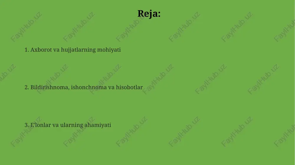 axborot va hujjatlar: ta'riflar va farqlar - Page 2
