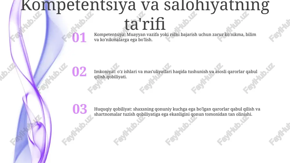 iluvchi qarorlarni tushunish va rozilik berishga qodir deb hisoblanadi. psixoijtimoiy kompetentsiya prezumpsiyasi shaxslar jamiyatda ishtirok etish va o'z hayotlari haqida ongli qarorlar qabul qilish uchun zarur bo'lgan hissiy va ijtimoiy ko'nikmalarga ega deb hisoblanadi. imkoniyatlarni baholash muhimlik: imkoniyatlarni baholash samarali rejalashtirish, resurslarni taqsimlash va risklarni boshqarish uchun juda muhimdir. bu tashkilotlarga o'zlarining hozirgi imkoniyatlarini baholashga va kelajakdagi o'sish va rivojlanishni rejalashtirishga yordam beradi. ta'rif: imkoniyatlarni baholash - bu shaxs yoki tashkilotning muayyan talablarni bajarish yoki bajarish qobiliyatini baholash jarayoni. u kuchli, zaif tomonlarini va yaxshilash kerak bo'lgan sohalarni aniqlashni o'z ichiga oladi. yondashuvlar: imkoniyatlarni baholashga turli yondashuvlar, jumladan, intervyu va fokus-guruhlar kabi sifatli usullar mavjud; so'rovlar va ma'lumotlarni tahlil qilish kabi miqdoriy usullar; va har ikki yondashuvni har tomonlama baholash uchun birlashtirgan aralash usullar. imkoniyatlarni baholashda sog'liqni saqlash mutaxassislarining roli zaif shaxslarni himoya qilish: imkoniyatlarni baholash tibbiyot mutaxassislariga yordam yoki himoyaga muhtoj bo'lgan shaxslarni aniqlash imkonini beradi. bemorning cheklovlarini tushunib, …