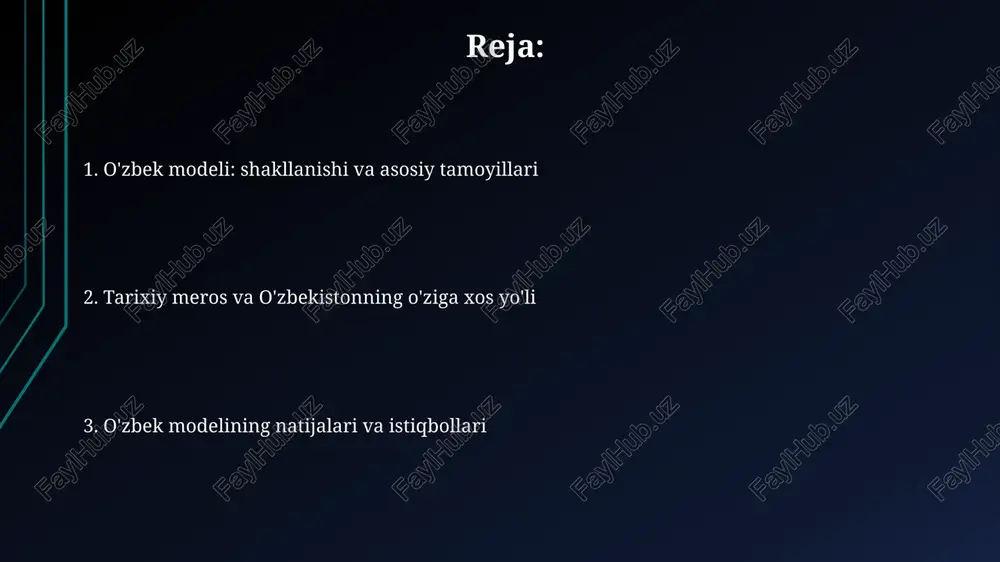 i, bu mintaqaviy xavfsizlikka hissa qo'shdi. o'zbekistonning bosqichma-bosqich iqtisodiy islohotlari, ayniqsa, davlatning regulyatorlik roli va xususiy sektorni qo'llab-quvvatlash strategiyalari, boshqa rivojlanayotgan davlatlar uchun o'rnak bo'lishi mumkin. e'tiboringiz uchun rahmat image1.png