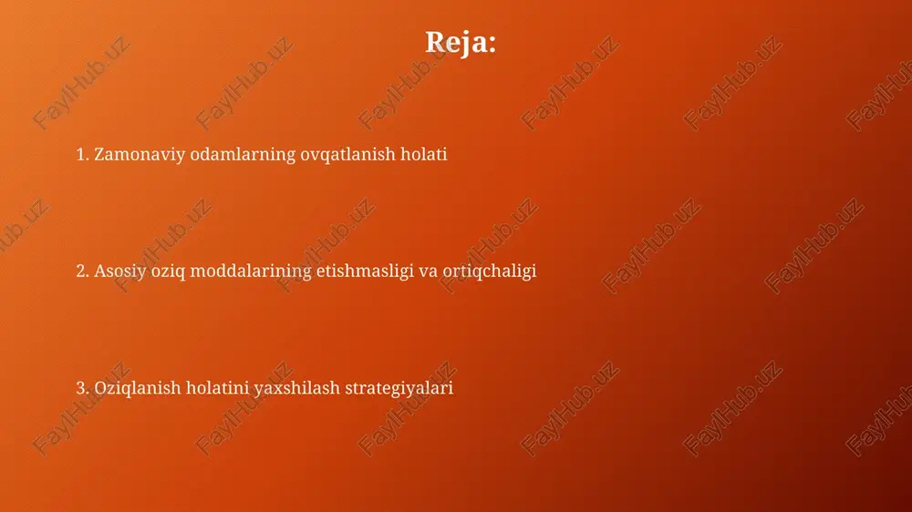 lotlarni cheklab, kuniga kamida 5 porsiya meva va sabzavot iste'mol qilish vitaminlar, minerallar va tolalarni ko'paytirishning asosidir. e'tiboringiz uchun rahmat image1.png image2.png image3.png