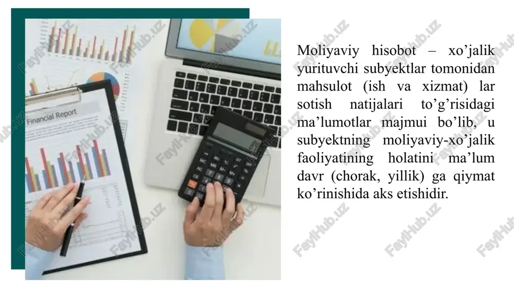 ochiq bo’lib matbulotda e’lon etilishi mumkin. e’lon qilingan hisobotning to’g’riligi mustaqil auditorlik tashkiloti tomonidan tasdiqlanadi. balans chorak va yillik hisobot tarkibiga kiritiladi. bu «netto» nomli balans bo’lib, foydalanuvchilarga korxonaning sof qiymatining hajmi to’g’risida axborot beradi, chunki mulkning qiymati jami ko’rsatkichga quyidagi moddalar bo’yicha eskirishini chiqarib tashlab ko’rsatiladi: asosiy vositalar, nomoddiy aktivlar va boshqalar, foyda summasi esa, jamiga faqat hisobot davrida taqsimlanmagan foyda hajmiga qo’shiladi. shu’ba korxonalari, filiallar va vakilliklariga ega bo’lgan korxonalar konsolidallashgan moliyaviy hisobot tuzadi. shu’ba korxonalarga qo’yilgan qo’yilmalar bosh korxonaning moliyaviy hisobotida uning moliyaviy qo’yilmalari sifatida aks ettiriladi. yuridik shaxslar o’zlarining filiallari, vakilliklari va boshqa strukturoviy bo’linmalarini mustaqil balansga ajratishi mumkin, lekin ularning balansi va boshqa hisobot shakllari tegishli yuridik shaxsning konsolidallashgan hisobotiga albatta qo’shiladi. moliyaviy hisobot tizimida balans muhim ahamiyatga ega bo’lib, yillik hisobot tarkibida unda katta o’zgarishlar sodir bo’ldi, chunki xalqaro andazalar talablariga yaqinlashdi va bozor munosabatlariga qaratildi. balansning aktiv va passiv moddalarining mazmuni ichki hamda …