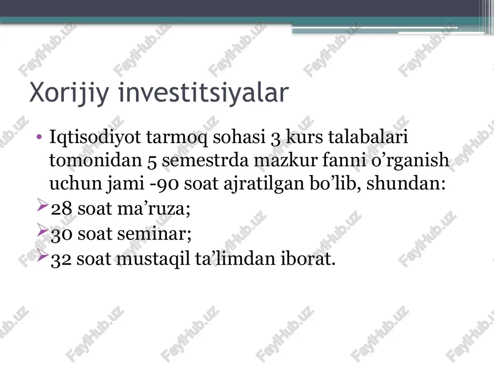 shicha, investitsiya foyda, daromad olish yoki ijobiy ijtimoiy natijaga erishish uchun sarflanadigan pul mablag’lari, banklarda qo’yilgan omonatlar, paylar, qimmatli qog’ozlar, texnologiyalar, mashina asbob-uskunalar, litsenziyalar va samara beradigan boshqa har qanday boyliklardir investitsiya atamasi lotin tilidagi “invest” so’zidan kelib chiqqan bo’lib “qo’yish”, “mablag’ni safarbar etish”, “kapital qo’yilmasi” ma’nosini beradi. keng ma’noda investitsiya mablag’ni ko’paytirib va qaytarib olish maqsadida kapitalni safarbar etishni bildiradi. ko’pgina hollarda “investitsiya” tushunchasi iqtisodiy va boshqa faoliyat ob’ektlariga kiritiladigan moddiy va nomoddiy ne’matlar hamda ularga doir huquqlar tarzida ta’riflanadi. investitsiyalar - bu – yangi korxonalar qurilishiga, mashina va asbob-uskunalar sotib olishga, ya’ni yangi kapitalni barpo etishga ketgan xarajatlardir. investitsiya investitsiya kiritishda, avvalo: investitsiya faoliyati sub’ektlarning mustaqilligi va tashabbuskorligi; kiritilayotgan moddiy ne’matlarga investitsiya maqomini berish (fuqaro o’zining ehtiyojlarini qondirish uchun olgan buyumlari investitsiya bo’la olmaydi); qonun bilan belgilangan investitsiya faoliyatini amalga oshirish imkoniyati yaratilishi zarur bo’lib hisoblanadi. investitsiya xarajatlari foyda keltirishini aniqlashda nominal foiz stavkasi emas, balki real foiz …