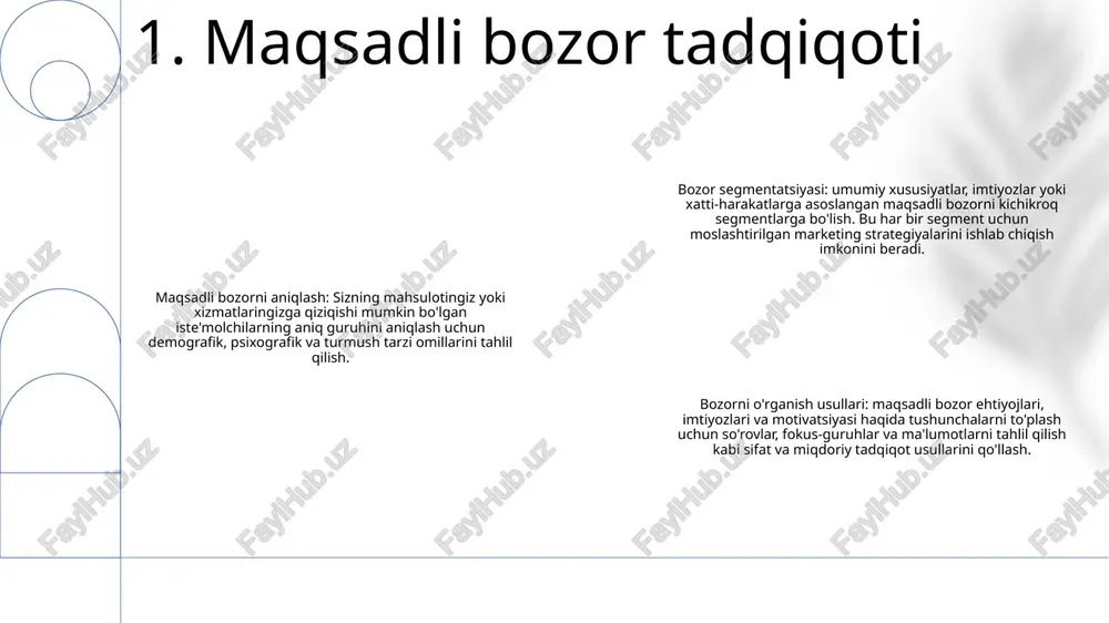 'shliqlar haqida tushunchalarni ochib beradi, bu esa tadbirkorlarga noyob qiymat takliflarini ishlab chiqish va raqobatdosh ustunlikka ega bo'lish imkonini beradi. 3. bozor tahlili 1. bozor tahlili: bozor voqeligiga mos keladigan savdo strategiyasini ishlab chiqish uchun maqsadli bozorlarni, mijozlar ehtiyojlarini va raqobatbardosh landshaftni aniqlang. 2. savdo kanallarini optimallashtirish: mavjud savdo kanallarini baholang va imkoniyatlarni maksimal darajada oshirish va samaradorlikni oshirish uchun yangi imkoniyatlarni o'rganing. 3. mijozlar bilan aloqalarni boshqarish: mijozlarning o'zaro munosabatlarini kuzatish, shaxsiy tajribalarni taqdim etish va uzoq muddatli munosabatlarni rivojlantirish uchun mustahkam crm tizimini yarating. 4. savdo strategiyasini ishlab chiqish crm: customer delightcrm yaratish mijozlar tajribasini yaxshilashga, sodiqlikni oshirishga va savdo, marketing va mijozlarga xizmat ko'rsatish sa'y-harakatlarini muvofiqlashtirish orqali takroriy biznesni rivojlantirishga qaratilgan. biznes o'sishini oshirish crm-dan foydalanish orqali korxonalar jarayonlarni soddalashtirishi, ma'lumotlar boshqaruvini yaxshilashi va mijozlarning afzalliklari haqida tushunchaga ega bo'lishi mumkin. ushbu ma'lumotlarga asoslangan yondashuv maqsadli marketing kampaniyalarini, mijozlarning shaxsiy o'zaro ta'sirini va optimallashtirilgan biznes qarorlarini qabul …