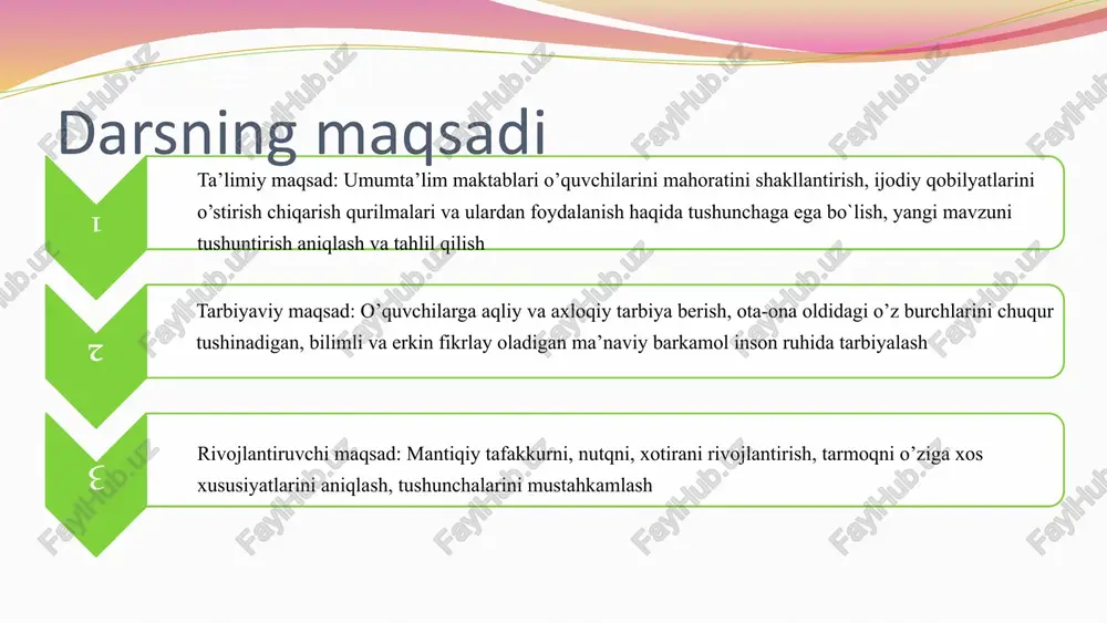 itor nima qiladi?”javob beradi, o‘z fikrini bildiradi, kichik guruhda ishlaydi.guruhli ish, interfaol savol-javob.o‘quvchilar mavzuni mustahkamlaydi, to‘g‘ri javob bera oladi. mustahkamlash 10 daqiqa 5 darsni umumlashtiradi, faol o‘quvchilarni baholaydi, uyga vazifani beradi.dars yuzasidan fikr bildiradi, savollar beradi.tahlil, fikr almashish.o‘quvchilar dars mazmunini umumlashtiradi, bilimini mustahkamlaydi. yakuniy bosqich 5 daqiqa kiritish va chiqarish qurilmalari: umumiy ko'rib chiqish axborot texnologiyalari dunyosida kiritish va chiqarish qurilmalari (i/o) foydalanuvchi va kompyuter o'rtasidagi ko'prik vazifasini bajaradi. ular ma'lumot almashinuvini ta'minlab, bizga raqamli dunyo bilan o'zaro aloqada bo'lish imkonini beradi. kiritish ma'lumotlarni kompyuterga yuborish. chiqarish kompyuterdan qayta ishlangan natijalarni olish. 5 kiritish qurilmalari nima? kiritish qurilmalari - bu tashqi dunyodan ma'lumotlarni (matn, tasvir, ovoz va harakat) kompyuter tushunadigan raqamli signalga aylantiradigan har qanday qurilma. matn va buyruqlar klaviatura yordamida harflar, raqamlar va funktsiyalarni kiritish. yo'naltirish sichqoncha yoki trekbol yordamida ekranda navigatsiya qilish va elementlarni tanlash. ovoz mikrofonlar orqali nutqni, musiqa va boshqa tovushlarni raqamlashtirish. tasvir skanerlar va veb-kameralar …