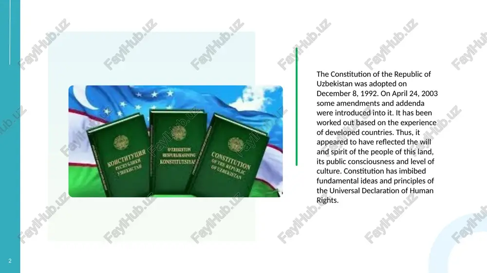 g them. the way of holding referenda is defined by the law of the republic of uzbekistan "on referendum of the republic of uzbekistan" of november 18, 1991. decisions, taken as a result of referenda bear the supreme legal power on the territory of uzbekistan, and may be amended or canceled only by way of referenda. elections to kengashs (councils) of people's deputies, national discussion of the most important issues, meetings of voters, early recall of people's deputies, and others are examples of how people may directly participate in the state administration. certain laws also define rules of their holding. people administer the state through deputies whom they elect to oliy majlis (national parliament) of the republic of uzbekistan, kengashs (councils) of people's deputies of viloyats (provinces), tumans(districts), and towns. only those elected to the oliy majlis of the republic of uzbekistan and the president of the republic of uzbekistan …