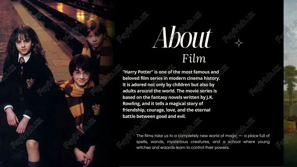 arts. passed away in 2023. alan rickman severus snape legendary actor who played a mysterious and deep character. died in 2016. maggie smith professor mcgonagall symbol of wisdom and discipline at hogwarts. when he turns eleven, harry discovers that he is a wizard and receives an invitation to study at hogwarts school of witchcraft and wizardry. there he meets his two best friends, ron weasley and hermione granger, and together they uncover many secrets hidden within the school. throughout the series, harry faces dangerous challenges, learns about his parents’ past, and prepares for the final battle against voldemort. in the end, harry defeats the dark lord, bringing peace back to the wizarding world. the story follows harry potter, a boy who survived a deadly attack by the dark wizard lord voldemort. his parents were killed, but harry mysteriously survived with a lightning-shaped scar on his forehead ⚡ awards the “harry …