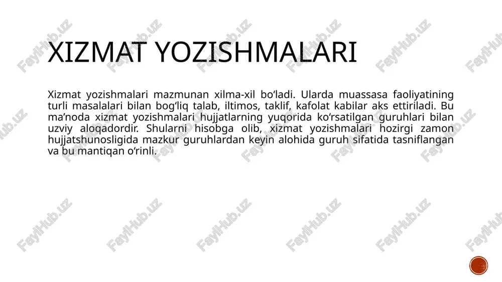 ahamiyati kattadir. shu jihatdan rasmiy ish yuritishda, umuman, turmushda pochta jo‘natmalariga manzil yozish muhim o‘rin tutadi. shartli raqamlar xatjild chap tomonining pastki qismida ko‘rsatilgan katakchalarga yoziladi. uning qanday yozilish shakli xatjild orqa tomonidagi namunada ko‘rsatilgan. shartli raqam sariq, qizil va yashildan boshqa rangdagi siyoh bilan yoziladi. xat-xabardan boshqa pochta jo‘natmalari (bog‘lamli yuklar, tugunlar, qimmatli xatlar, buyum yoki pul jo‘natmalari) ga aloqa bo‘limi shartli raqamlari manzildan oldin oddiy raqamlar bilan yozilishi kerak. telegrammalarda esa olti raqamli pochta indeksi qo‘yilmaydi, faqat shahar aloqa bo‘limining tartib raqamigina yoziladi. masalan: toshkent, 47; marg‘ilon, 8. pochta manzili, axborot texnologiyalari va kommunikatsiyalarini rivojlantirish vazirligi yo‘riqnomasiga muvofiq, quyidagi ko‘rinishda bo‘ladi: viloyat, respublika ahamiyatidagi shaharlarga yuborilayotgan pochta jo‘natmalarida shartli raqam yozilgandan so‘ng, avvalo, shahar nomi, keyin xat-xabarni yetkazib beruvchi aloqa bo‘limi (raqami yoki nomi) ko‘rsatiladi. bulardan keyin ko‘cha nomi, uy va xonadon raqami va, nihoyat, oluvchining ismi, otaismi va familiyasi yoziladi. oluvchining nomini yozganda, ko‘pincha uning ismi va …