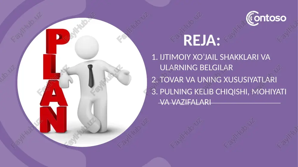 ovar – kishilarning ehtiyojini qondirish uchun yaratilgan hisoblanadi. yaratuvchining o‘z ehtiyojlari emas, balki ayriboshlash orqali boshqa kishilar ehtiyojini qondiradi. 6 qiymatning turli xil nazariyalari qiymatning mehnat nazariyasi tarafdorlari qarashicha, tovarlarni ayriboshlashularning qiymati asosida amalgaoshiriladi. qiymatning miqdori esa, ijtimoiyzaruriy mehnat sarflari bilan, ya‘ni ijtimoiyzaruriy ishvaqti bilan o‘lchanadi. keyingi qo‘shilgan miqdor nafliligi nazariyasi tarafdorlari sub‘ektiv foydalilik miqdorini hisoblashda g.gossen qonunidan foydalanadi. tovarlar qanchalik ko‘p bo‘lsa, uning har birligi qadr – qiymati shunchalikkam bo‘ladi. ne‘matning umumiy iqtisodiyqadr qiymati uning qo‘shilgan miqdori nafliligi va umumiy miqdorning ko‘paytmasiga teng keladi. qandaydir ne‘mat birligining, qadr qiymati aynan shu birlikning muhimlik darajasi bilan aniqlanadi. 7 a.marshall fikricha, tovar qiymati teng darajada keyingi qo‘shilgan miqdor nafliligi va ishlab chiqarish harajatlari bilan aniqlanadi. shunday qilib, a.marshaldan boshlab iqtisodiyot nazariyasida qiymatning tub asosini qidirib topishdan chekinish ro‘y beradi va funktsional tahlilga, ya‘ni bir vaqtda narx va talab – takliflarning o‘zaro ta‘sirini aniqlashga o‘tildi. 7 davomi… 8 qiymat qonuni muhim iqtisodiy …