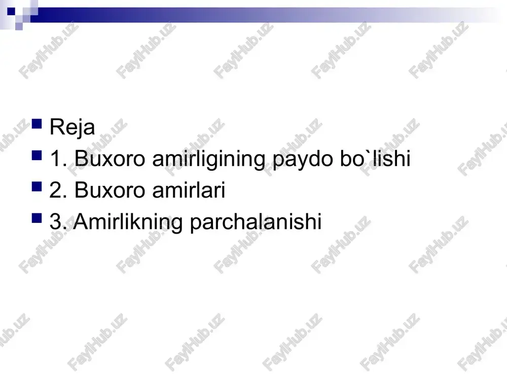 sidan so'ng taxtga o'tirgan vaqtda butun mavorounnahr uning hukmiga bo'ysinar edi. haydarning taxtga ko'tarilishi ommaviy qo'zg'olonlar va qatllar bilan to'g'ri keldi. 1800 yil marv turkmanlari bosh ko'tarishdi. ichki janjallarga ko'p o'tmasdan qo'qon bilan o'ratepa uchun urush qo'shildi. haydar ushbu shaharni tasarrufida saqlab qolishga muvaffaq bo'ldi. amir haydar davrida siyosiy tizim yakka hokimiyatchilik tomon intilayotgan markazlashgan monarxiyadan tashkil topgan edi. amirga 4 ming kishigacha yetadigan byurokratik mahkama xizmat qilardi. armiyaning miqdori oshdi. faqat buxoroning o'zida 12 ming harbiydan iborat qo'shin turardi. ahmad donishning yozib qoldirishicha, amir haydar boshqaruv vaqtiga "har 3-6 oyda yuzaga keladigan to'xtovsiz feodal urushlar davri" deya baho berish mumkin. haydardan so'ng taxtga uning o'g'li nasrullo (1826-1860yy.) o'tirdi. unga hokimiyat sari yo'l ochish maqsadida akalari husayn va umar o'ldirildi. armiya va ruhoniylarga suyangan nasrullo zodagonlarni jilovlash maqsadida feodal tarqoqlikka qarshi qat'iy kurash olib bordi. hukmronligining birinchi oyida u har kuni 50-60 tadan kishini qatl qildi. nasrullo shu paytgacha amirlik …