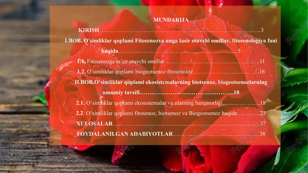 deganda fitotsenologiyaning sinonimi yoki fitotsenologiya bilan botanik geografiyaning majmuasi yoki fitotsenologiya, botanik geografiya va o’simliklar geografiyasi kabi bo’limlarning umumiy majmuasi tushuniladi. fitotsenologiya termini 1918 yilda daniyalik olim gams tomonidan taklif etilgan. shundan buyon bu so’z geobotanika so’zining sinonimi sifatida ishlatilib kelinmoqda. u botanika va geografiya fanlarining ajralmas bir qismi bo’lib, o’simliklarning yer yuzida tarqalishi va joylashish qonuniyatlarini o’rganadi. boshqacha qilib aytganda, yer sharida tarqalgan o’simliklar jamoasi va undagi qavmlar (fitotsenozlar) ning tuzilishi, tarkibi va taraqqiyotini tuproq, iqlim, geologik omillarga bog’lab o’rganuvchi fan tushuniladi va u alohida o’simlik yoki florani emas, o’simliklar guruhini, qoplamini, uyushmasini dunyo floristik oblastlari bo’yicha o’rganadi. fitosenologiya fanining maqsad va vazifalari fitosenologiya fanining asosiy maqsadi tabiiy holda tarqalgan o’simlik guruhlari qaerlarda qanday ekologik sharoitda uchrashi, ishlab chiqarishda qanday maqsadlarda poydalanishi, sanoatda ishlatilishi va ulardan qanday usullar bilan oqilona foydalanish xususidagi savollarga javob berishdir. fitosenologiyaning o’ziga xos vazifalari mavjud bo’lib, o’simliklar qoplamini tabiatning asosiy resursi ilmiy o’rganish va …