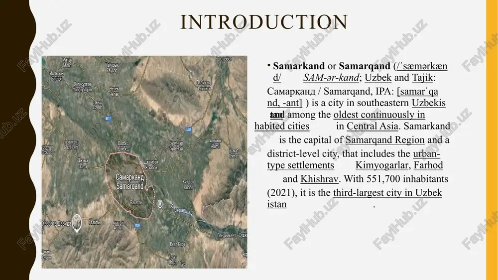 jority of samarkand's inhabitants are uzbeks, while many sources refer to the city as majority tajik up to 70 percent of the city's population. tajiks are especially concentrated in the eastern part of the city, where the main architectural landmarks are. according to various independent sources, tajiks are samarkand's majority ethnic group. ethnic uzbeks are the second-largest group and are most concentrated in the west of samarkand. exact demographic figures are difficult to obtain since some people in uzbekistan identify as "uzbek" even though they speak tajiki as their first language, often because they are registered as uzbeks by the central government despite their tajiki language and identity. as explained by paul bergne: during the census of 1926 a significant part of the tajik population was registered as uzbek. thus, for example, in the 1920 census in samarkand city the tajiks were recorded as numbering 44,758 and the uzbeks only …