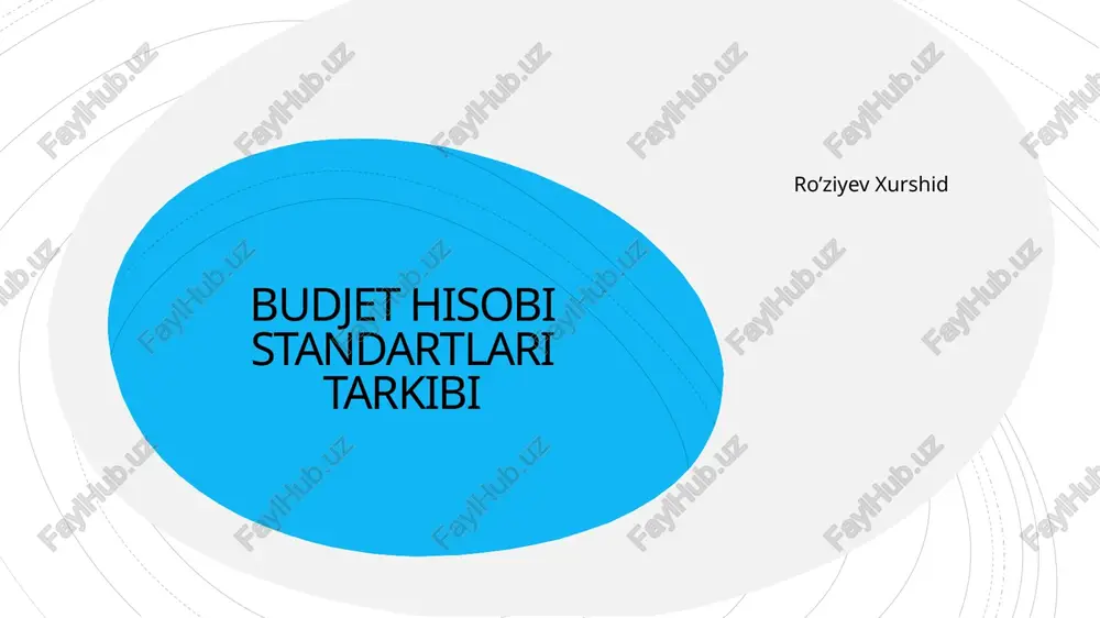 hs – “hisob siyosati” byudjet tashkiloti o‘zining hisob yuritish siyosatini belgilaydi, tanlangan usullarni hujjatlashtiradi va hisobotlarda ochib beradi. 2-sonli bhs – “yagona schyotlar rejasi” davlat sektori uchun yagona buxgalteriya schyotlar tizimini belgilaydi. bu barcha tashkilotlarda bir xilda hisob yuritishni ta’minlaydi. 3-sonli bhs – “byudjet hisobotlari” byudjet tashkilotlari tomonidan tuziladigan moliyaviy hisobot shakllari (balans, daromad-xarajatlar, smeta ijrosi) va ularni taqdim etish tartibini belgilaydi. 4-sonli bhs – “valyuta kursi o‘zgarishining ta’siri” chet el valyutasida amalga oshiriladigan operatsiyalar, qayta baholash va kurs farqining moliyaviy natijalarga ta’sirini tartibga soladi. 5-sonli bhs – “qishloq xo‘jaligi” qishloq xo‘jaligi sohasidagi aktivlar, hosil, chorva, ekin maydonlari va ularning hisobini yuritish tartibini belgilaydi. 6-sonli bhs – “ijara” ijara (lizing) munosabatlarini, ijara obyekti, to‘lovlari, foydalanuvchi va beruvchi hisoblarini yuritish tartibini belgilaydi. 7-sonli bhs – “tovar-moddiy zaxiralar” omborlarda saqlanadigan materiallar, tovarlar, tayyor mahsulotlar hisobini yuritish, baholash va hisobdan chiqarish qoidalari. 8-sonli bhs – “ko‘chmas mulk, bino va jihozlar” asosiy vositalarni (binolar, …