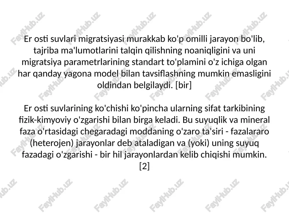 i sodir bo'ladi. shu bilan birga, ko'tarilish kuchlari ta'sirida uglevodorodlar apokat-genez zonasidan erkin fazada, asosan, gazsimon holatda, qatlamlarning ko'tarilishi bo'ylab harakatlanadi. taxmin qilish mumkinki, neft yoki gaz to'planish jarayonlarining ustunligi nafaqat dastlabki omning sapropel yoki gumusliligi va tarkibi, balki neft va gaz hosil bo'lishining turli zonalaridagi cho'kindilarning litifikatsiya darajasi bilan ham belgilanadi. uglevodorodlar va erkin uglevodorodlar bilan o'ta to'yingan er osti suvlarining neft va gaz hosil bo'lish zonalaridan migratsiyasi migratsiya yo'llari bo'ylab joylashgan tuzoqlarda neft va gaz konlarining shakllanishini ta'minlaydi va tuzoqlar bo'lmasa, suyuqliklar oqizish uchun amalga oshiriladi. zonalari. [to'rt] er osti suvlari, neft va gazlarning migratsiya jarayonlari. [5] janubiy mang'ishloqda neft va gaz konlarining shakllanishi bilan bog'liq er osti suvlari, neft va gazlarning migratsiya jarayonlari. [6] janubiy mang'ishloqda neft va gaz konlarining shakllanishi bilan bog'liq er osti suvlari, neft va gazlarning migratsiya jarayonlari. [7] er osti suvlari, neft va gazlarning migratsiya jarayonlari. [sakkiz] er osti suvlari migratsiyasining miqdoriy tadqiqotlari …