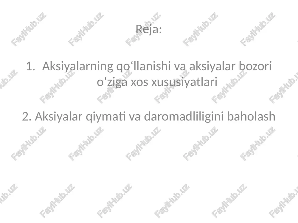 quq afzalligi yana yangi aksiyalar ochiq bozorga chiqmasidan oldin nominal yoki bozor bahosidan arzon narxda aksiyador tomonidan xarid qilinishi mumkin. buning natijasida bunday afzaliy huquq oldi sotdi obyekti boʻlishi mumkin; korporativ tuzilma tugatilishida mulk qismidan ulush olish huquqi. kompaniyaning tugatilishi – bu kompaniya oʻz faoliyatini toʻxtatishi, barcha kreditorlar bilan qarzdorliklarni hisob kitob qilishi, qolgan mulkni aksiyadorlar oʻrtasida taqsimlashi va boshqalar korxonalar, investitsion kompaniyalar va fondlar, banklar aksiya emitentlari boʻlishi mumkin. aksiyadorlik jamiyat tomonidan aksiyalarning dastlabki chiqarilishini joylashtirish muddati jamiyat davlat roʻyxatidan oʻtkazilgan paytdan eʼtiboran bir yilda amalga oshiriladi. aksiyadorlik jamiyatini birlamchi ustav kapital hajmini oshirishda, yaʼni qoʻshimcha aksiyalarni chiqarishda aksiyalar emissiya qilinadi. birinchi holatda, chiqarilgan aksiyalar, yaʼni ularning soni va nominal qiymati jamiyat ustavi bilan belgilanadi. haqiqatda, bu aksiyalar jamiyat taʼsis qilinayotganda sotilib boʻlgan boʻladi, aksiyalarning nominal qiymati summasi jamiyat ustav kapitali hajmini tashkil etadi. ikkinchi holatda, ustav kapital nominal qiymat hajmidan qoʻ- shimcha aksiyalarni joylashtirish orqali oshirilishi qoʻshimcha aksiyalarni …
