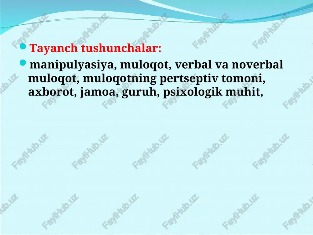 qi qiyofasi, ularning fe'l-atvori va xatti-harakatlari, ular qo`llanadigan kommunikativ vositalargina bevosita in'om etilgan va u ana shu ma'lumotlarga tayangan holda o`zi bilan muomalaga kirishgan odamlarning kimligini tushunib etish, ularning qobiliyatlari, o`y-fikrlari, niyatlari va shu kabilar haqida xulosa qila olish uchun muayyan ishni bajarishiga to`g`ri keladi. taniqli sovet psixologi s. l. rubinshteyn shunday deb yozgan edi: «kundalik hayotda, odamlar bilan muomalaga kirisharkanmiz, biz ularning xulq-atvoriga qarab mo`ljal olamiz. negaki, biz ularning tashqi ma'lumotlari mohiyatini go`yo «o`qib», ya'ni «mag`zini chaqib» chiqamiz va shu yo`sinda kontekstda mujassamlashadigan matnning ichki psixologik jihati mavjud bo`lgan mazmunini aniqlaymiz. bunday «o`qish» naridan-beri tez yuz beradi, chunki tevarak-atrofdagilar bilan muomala jarayonida bizda muayyan darajada ularning fe'li-atvoriga nisbatan avtomatik tarzda amal qiladigan psixologik ichki ma'no hosil bo`ladi». alohida bir hatti-harakat o`zicha uning zamiridagi ichki psixologik jihat bilan uzil-kesil bog`liq emas va bu xrl shaxslararo idrokni psixologik vazifaning bajarilishiga aylantiradi. muomalaning pertseptiv jihati — bu kiishning kishi tomonidan idrok etilishi, …
