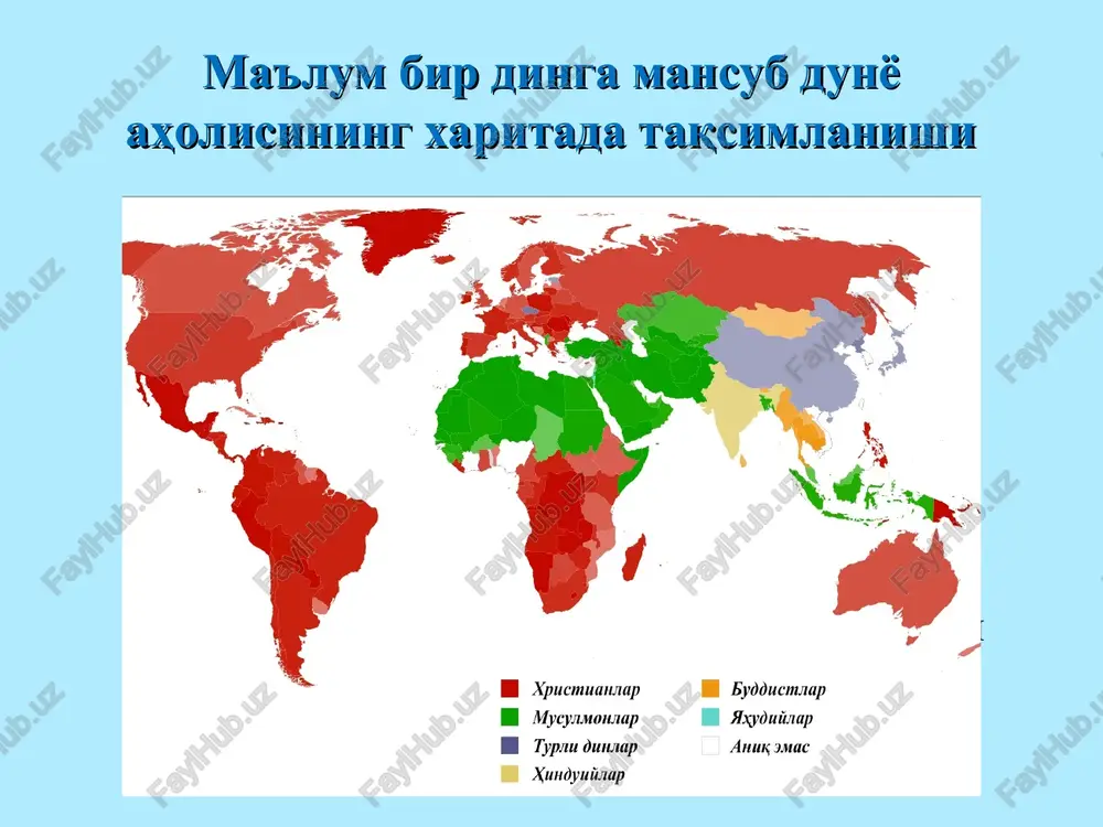 gan knyaz o'g'li gautama mil. av. vi asrda dunyoga keldi. donolar tomonidan uning kelajagi gayri-oddiy bo'lishi haqida bashorat qilingan edi. buddizm - bu hayot charxpalagi, uzluksiz qayta tug'ilishlar tsikli – sansara haqidagi ta'limotdir. insonning yaxshi va yomon xatti-harakatlarining yig'indisi uning qanday shaklda qayta tug'ilishini belgilab beradi. inson qanchalik saxovatli hayot kechirib, savob ishlarni ko'p qilib o'tgan bo'lsa, uning keyingi taqdiri shunchalik baxtliroq bo'ladi, nirvanaga qisqaroq yo'l bilan erishadi. nirvana – buddizm ta'limotiga ko'ra, hayot rohat-farog'atlaridan butunlay voz kechish yo'li bilan erishiladigan mutlaq osudalik holati. buddizm ta'limoti buddaviylik tarixi buddaviylik mil.av. vi – v asrlarda shimoliy hindistonda (magadxa davlati) vujudga keldi. buddaviylik braxmanizm ta’limotining asoslarini qabul qilishi bilan birga, unga muxolif din ham bo‘lgan. birinchi navbatda, buddaviylik braxmanizmga xos bo‘lgan boylik, hokimiyat va hayotiy lazzatlarga intilishlardan voz kechib, ulardan xalos bo‘lishning o‘rtacha yo‘lini tanlagan. boylik, hayotiy lazzatlarga xirs qo‘yish kabilar tubanlik va ma’naviy buzilishlarga olib keladi, uning antipodi jaynizmning ixtiyoriy zohidlik …