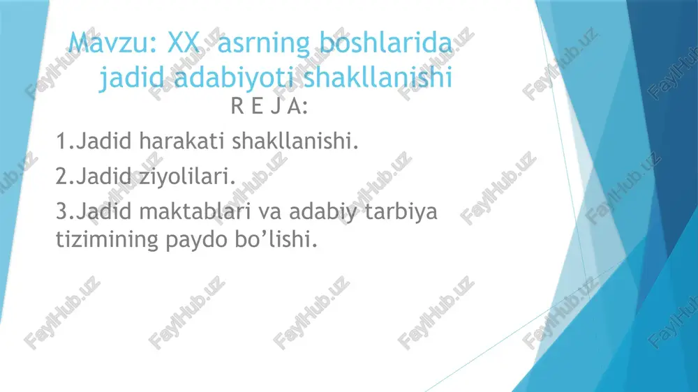 ashqari, jadidlar adabiyot va madaniyat sohasida ham jiddiy o‘zgarishlarga intilganlar. ular yangi usul teatrlar, gazeta va jurnallar orqali o‘z g‘oyalarini ommaga yetkazishni ko‘zlaganlar. 1906-yilda mirza olimjon tomonidan «taraqqiy» gazetasi chop etilgan bo‘lib, bu gazeta turkiston jadidlarining dastlabki nashriyatlaridan biri sifatida tarixda qoldi. 1914-yilda munavvar qori abdurashidxonov tomonidan chiqarilgan «sadoyi turkiston» gazetasi ham juda mashhur bo‘lgan. ushbu nashrlar orqali yangi tafakkur, yangicha qarash va yangicha adabiy janrlarni targ‘ib qilish maqsadida suvereniet asarlar keng jamoatchilikka taqdim etilgan. jadidlarning diqqat markazida she’riyat ham bo‘lgan. cho‘lpon, fitrat, munavvar qori kabi ijodkorlar yangi uslubda ijod qilganlar. ularning ijodida zamonaviy mavzular, tanqidiy tafakkur va yangicha estetik qarashlar namoyon etilgan. fitratning 1917-yildagi «hind ixtiloli» dramasi o‘zbekiston teatr san'atiga yangilik kiritar ekan, cho‘lponning she'rlari esa yangi va xususan romantik uslubda ijod qilinganligi bilan ajralib turadi. jadidchilik harakati 19-asr oxiri va 20-asr boshlarida o'zbekistonda vujudga kelgan yangicha ma'naviyat va madaniyat to'lqinidir. bu harakatning asosiy maqsadi o'sha vaqtdagi ta'lim, madaniyat …