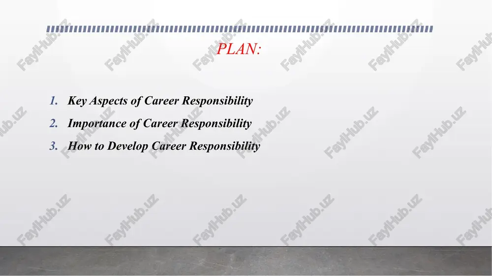 ers. 🌟 true leadership begins with self-responsibility. the role of responsibility in career growth employers value reliable workers. responsibility leads to promotions and higher positions. consistency builds a strong professional reputation. 💼 “responsibility turns potential into performance.” responsibility in teamwork each team member’s reliability affects the whole group. taking ownership of one’s tasks improves group success. responsible communication prevents conflicts and mistakes. 🤝 together everyone achieves more (team). overcoming challenges responsibly stay calm and solution-focused under pressure. learn from mistakes instead of blaming others. adapt and improve through self-reflection. 💡 responsible people turn challenges into opportunities. inspiring real-life examples malala yousafzai: took responsibility for girls’ education. elon musk: innovates responsibly for the future of technology. mother teresa: dedicated her life to helping others. these people show how responsibility can change the world. 🌍 final reflection ✅ responsibility = trust + effort + ethics ✅ every professional role needs accountability. ✅ …