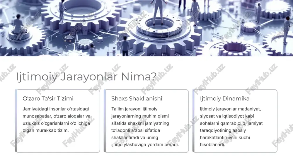 lar, keys-studiya va loyihaviy yondashuvlar amaliyoti. bu yondashuv yoshlarni nafaqat bilim olishga, balki ijtimoiy mas'uliyatni his qilishga ham o'rgatadi. 5 zamonaviy ta'limda interaktiv usullar uyg'unlashuv tamoyili o‘zbekiston oliy ta’limida interaktiv metodlar (munozara, bahs-mudobara, rolli o‘yinlar) keng qo‘llanilmoqda. bu, talabalarning tanqidiy fikrlashini rivojlantirishga xizmat qiladi. milliy an’analarga asoslangan madaniyatlarning pedagogik usullar bilan integratsiyasi. ta'limda o'zaro hurmat va hamkorlik muhitini yaratish. kadrlar sifatini oshirish o‘qituvchilarning pedagogik mahoratini oshirishga qaratilgan qisqa muddatli va uzoq muddatli dasturlar joriy etilgan. ularning zamonaviy texnologiyalardan foydalanish ko'nikmalari mustahkamlanmoqda. ta'lim samaradorligini oshirishda interaktivlik asosiy mezon hisoblanadi. 6 innovatsion ta'lim – kelajak poydevori interaktiv ta'limning afzalliklari innovatsion ta'lim – kelajak poydevori interaktiv darslar o‘quvchilarni faollikka undaydi, ularning bilim olishga bo'lgan qiziqishini oshiradi va amaliy ko'nikmalarini rivojlantiradi. 7 inklyuzivlikni ta'minlash ko'rishda nuqsoni bor bolalarning ijtimoiylashuvi va ta'limda qo'llab-quvvatlanishi uchun maxsus o'quv dasturlari va resurslar yaratish. frustratsiyaning oldini olish ijtimoiy muammolar va ta'lim orqali yechimlar ijtimoiy frustratsiya holatlarini kamaytirishda individual yondashuv …