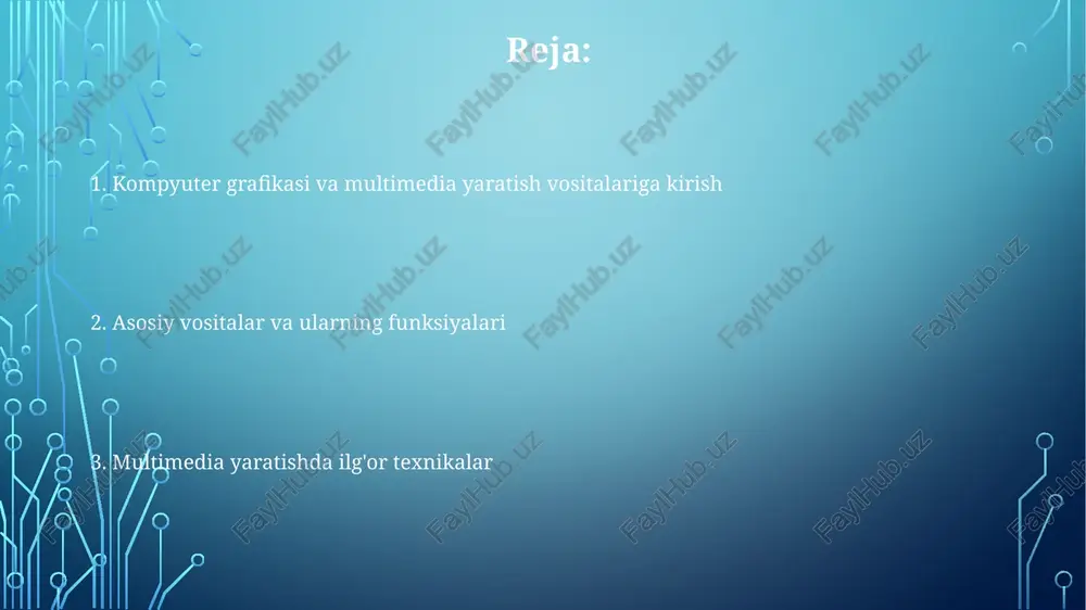 r) va virtual reallik (vr) texnologiyalari yordamida immersiv kontent yaratishda 8k va undan yuqori piksellar soniga o'tish kuzatilmoqda, bu esa yangi ilovalarni ochadi. generativ sun'iy intellekt (ai) vositalari, masalan, dall-e 3, avtomatik ravishda yuqori sifatli grafikalar yaratish imkoniyatini beradi, bu esa dizayn jarayonini 50% gacha tezlashtiradi. e'tiboringiz uchun rahmat @taqdimot_robot image3.png image1.png image2.png