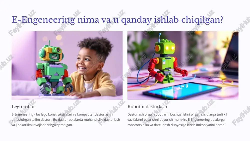 ammolarni hal qilish qobiliyatlarini, xayollarini va nozik motor qobiliyatlarini rivojlantiradilar. lego o'yinchoqlarini o'ynash bolalarda ijodiylikni, muammolarni hal qilish qobiliyatini, muloqot va jamoada ishlash qobiliyatlarini, xotirani va diqqatni jamlash qobiliyatini rivojlantiradi. 5 lego bilan o'quvchilar yechimlar topish qobiliyatini rivojlantirish 1 muammo hal qilish jarayoni lego o'quvchilarga muammolarni aniqlash, ularni tahlil qilish, echimlar topish va amalda qo'llashga yordam beradi. 2 iqtidorli qurilish loyihalarni amalga oshirishda o'quvchilar yaratgan modellarning samaradorligini va amaliyligini baholashga o'rganadilar. 3 muvofiqlik va moslashuvchanlik lego bilan ishlash o'quvchilarga turli xil sharoitlarda muammolarni hal qilish uchun moslashuvchanlik va kreativlikni rivojlantirishga yordam beradi. 6 lego yordamida o'quvchilarning kreativligini oshirish yaratilish erkinligi lego bloklari o'quvchilarga o'zlarining tasavvurlarini cheksiz imkoniyatlar bilan ifoda etishga imkon beradi. o'quvchilar istalgan narsani qurish va o'zlarining original dizaynlarini yaratish erkinligiga ega. muammolarni hal qilish lego o'quvchilarga turli xil muammolarni hal qilish va g'oyalarni yaratishda turli xil yondashuvlarni qo'llashga imkon beradi. ular muammolarga qaratilgan echimlar topish uchun bloklarni birlashtirib, …