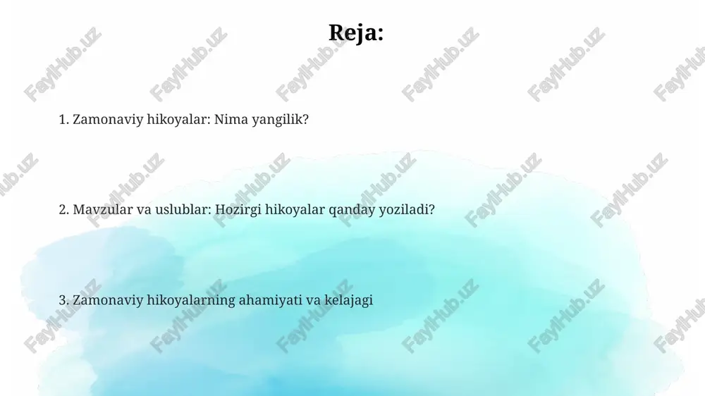 zamonaviy hikoyalarga ta'rif va xususiyatlar - Page 2