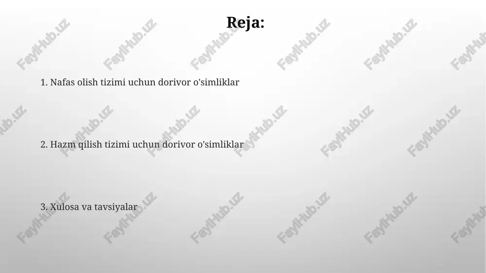 ercetin va kamferol, bo'lib, ular 1 va 2 tipdagi siklooksigenazani inhibe qilib, prostaglandinlar sintezini kamaytiradi. ko'pgina yallig'lanishga qarshi o'simliklar, jumladan, romashka va calendula, o'z ichiga bisabolol va boshqa terpenoidlarni oladi, ular interleukin-6 (il-6) ishlab chiqarishni susaytiradi. balgham ko'chiruvchi o'simliklar balg'am ko'chiruvchi o'simliklar tarkibida efir moylari va saponinlar mavjud. ular bronxlarning shilliq qavatini faollashtirib, balg'amni suyultiradi va chiqarishni osonlashtiradi, nafas olishni yengillashtiradi. asalari o'simligi (echinacea) immunomodulyator xususiyatlarga ega. yuqori nafas yo'llari infektsiyalarida immunitetni kuchaytiradi, yallig'lanishni kamaytiradi va balg'am ko'chishini tezlashtiradi. yo'talni bosuvchi o'simliklar yo'talni bosuvchi o'simliklar tarkibida shilimshiq moddalar ko'p bo'lib, ular nafas yo'llarini himoya qatlami bilan o'rab, ta'sirlanishni kamaytiradi, bu esa yo'tal refleksini susaytiradi. ba'zi o'simliklar, masalan, timyan va yalpiz, efir moylari orqali balg'amni suyultiradi va bronxlarni kengaytiradi, nafas olishni osonlashtiradi va yo'talni kamaytiradi. antispazmodik o'simliklar qo'zg'atuvchi ta'sirga ega bo'lgan o'simliklar tarkibida 1,8-cineole (evkaliptolda) kabi birikmalar mavjud bo'lib, bronxlarni kengaytirib, nafas olishni yengillashtiradi va spazmni kamaytiradi. achchiq moddalar, masalan, artemisinin …