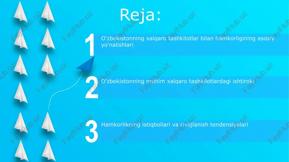 eri mamlakat iqtisodiy islohotlarini qoʻllab-quvvatlash uchun bir qancha kreditlar va texnik yordam oldi. osiyo taraqqiyot banki (otb) bilan hamkorlik otb o'zbekistonga 1995 yildan buyon davlat sektorida transport, energetika va suv resurslari sohalariga yo'naltirilgan 7 milliard dollardan ortiq kredit ajratgan. o'zbekiston va otb o'rtasidagi hamkorlikning ustuvor yo'nalishlaridan biri xususiy sektorni rivojlantirish, kichik va o'rta biznesni qo'llab-quvvatlash bo'lib, 300 million dollar ajratilgan. islom taraqqiyot banki (itb) bilan aloqalar start itb o'zbekistonda 1993-yildan beri faoliyat yuritib, 2 milliard aqsh dollaridan ortiq mablag'ni infratuzilma, energetika va qishloq xo'jaligi sohalariga yo'naltirgan. o'zbekiston itbning yirik aksiyadorlaridan biri bo'lib, bankning strategik qarorlarida faol ishtirok etadi va hamkorlik aloqalarini mustahkamlashga intiladi. yevropa tiklanish va taraqqiyot banki (yttb) bilan hamkorlik yttb o‘zbekistonda 1992-yildan beri faoliyat yuritib, 2023-yilga kelib mamlakatdagi jami investitsiyalari hajmi 3,7 milliard yevrodan oshdi, bu esa iqtisodiy o'sishga turtki beradi. bankning o‘zbekistondagi strategiyasi xususiy sektorni rivojlantirish, infratuzilmani modernizatsiya qilish va yashil iqtisodiyotga o‘tishni qo‘llab-quvvatlashga qaratilgan, shu bilan …