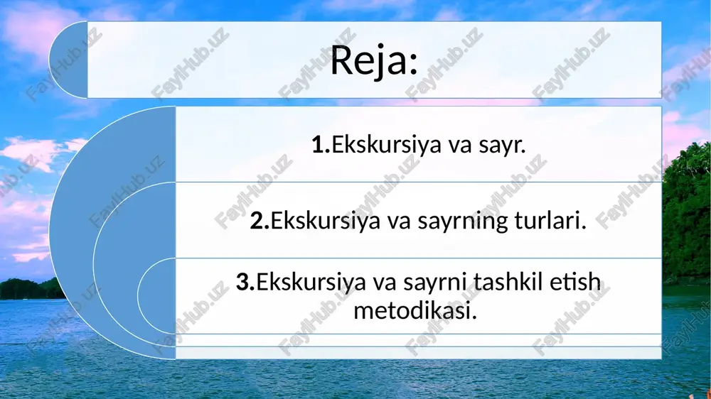 kichik suhbat o'tkazadi, ya'ni ekskursiya vazifalarini qo'yadi, topshiriq va vazifalami taqsimlaydi, ekskursiyadagi xulq atvor qoidalari bilan tanishtiradi, shuningdek anjom aslaha va jihozlarni tayyorlaydi. tabiatshunoslik ekskursiyasi. tabiatshunoslik ekskursiyasi kirish suhbati, kollektiv bo'lib kuzatish, bolalarning individual mustaqil kuzatishlari, tabiatga oid materiallarni to'plash, bolalarning dam olish vaqtida to'plagan materiallar bilan o'ynashi va yakuniy qismlarni o'z ichiga oladi. bolalarni ekskursiya o'tkaziladigan joyga olib kelgandan so'ng tarbiyachi qisqa suhbatda ekskursiyaning maqsadi va vazifalarini eslatadi. shundan so'ng ular tabiatdagi narsa va hodisalarni kuzatishga o'tadilar. jonsiz tabiat. bolalarga ob-havo holatini (sovuq, issiq, iliq, quyoshli, bulutli, shamol esayapti, yomg’ir yogayapti, do’l yog’ayapti), suv va qorning ayrim xususiyatlarini (suvtiniq, qor yumshoq bo’lishi, undan qorbobo yasash, qor bo’ron o’ynash mumkin va hokazo; qor quruq ham bo’ladi) farqlashni o’rgatish. ayrim predmetlar suvda cho’kishini, ayrimlari cho’kmasligini: issiq kunda ko’lmak suv tez, sovuq kunda sekin qurishini anglab olishlariga yordam berish. jonsiz tabiatning ayrim xususiyatlari (tosh-qattiq,qum-sochiluvchan)ni farqlashni o’rgatish. qorning xususiyatlari (sovuq, yumshoq, yopishqoq, ho’l, …