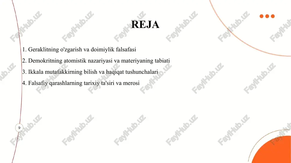hda yangi yondashuvlar kiritdi, chunki u materiyaning asosiy qismiga e'tibor qaratdi, bu esa falsafa va ilm-fanning rivojlanishida muhim rol o'ynadi. atomlar haqidagi bu nazariya, keyinchalik aristotel va boshqa faylasuflar tomonidan qabul qilinmasa-da, ilmiy fikrning rivojlanishida muhim ahamiyatga ega bo'ldi. ikkala mutafakkirning bilish va haqiqat tushunchalari geraklit va demokritning bilish va haqiqat tushunchalari bir-biridan keskin farq qiladi. geraklit, o'zining "hamma narsa oqimda" degan g'oyasi bilan, haqiqatni o'zgaruvchan va dinamik jarayon sifatida ko'radi. u bilishni tajriba va kuzatish orqali amalga oshirishni ta'kidlaydi, shuningdek, haqiqatni tushunish uchun muvozanat va qarama-qarshiliklarni hisobga olish zarurligini ta'kidlaydi. demokrit esa, atomistik nazariyasi orqali, haqiqatni kichik, bo'linmaydigan zarralar sifatida tasavvur qiladi. u bilishni empirik tajribalar va mantiqiy fikrlash orqali amalga oshirishga e'tibor qaratadi. shunday qilib, geraklit va demokritning haqiqat va bilish tushunchalari, bir tomondan o'zgaruvchanlik va tajriba, boshqa tomondan esa, statik va mantiqiy asoslar bilan bog'liqdir. falsafiy qarashlarning tarixiy ta'siri va merosi geraklit va demokritning falsafiy qarashlari antik …