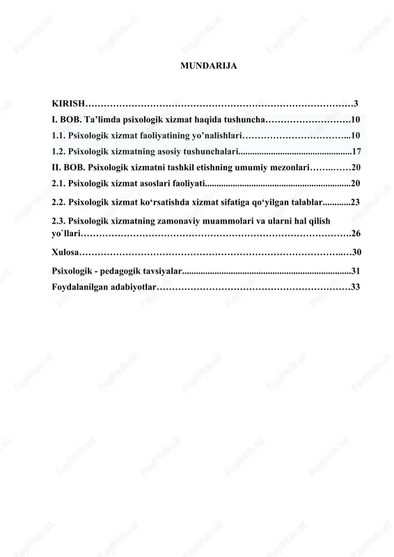 arni tahlil qilish va davolashda harakat qilishgan. ular o'z bilimlarini jismoniy va ruhiy kasalliklar o'rtasidagi bog'liqlikni tushunishga asoslagan. 2. o'rta asrlar inkvizitsiya va aqidaparastlik: o'rta asrlarda ruhiy kasalliklar ko'pincha diniy e'tiqodlar bilan bog'langan va aqidaparastlik, ya'ni jinlar yoki ruhlar ta'siri deb hisoblangan. bunday fikrlar ruhiy kasalliklarga qarshi jazolar va qattiq chora-tadbirlar ko'rishga olib kelgan. tibbiy bilimlar rivojlanishi: o'rta asrlarda ayrim shifokorlar ruhiy muammolarni tahlil qilish va davolashga qiziqish bildirgan. biroq, bu davrda psixologiya sifatida ilmiy yondashuvning shakllanishi qiyin bo'lgan. 3. yangi davr ilmiy psixologiyaning paydo bo'lishi: 19-asrda psixologiya sifatida ilmiy tadqiqotlar boshlanadi. psixologiya sohasida asosiy nazariyalar, masalan, eksperimental psixologiya, ma'lumotlarni yig'ish va tahlil qilish, shuningdek, mashhur psixologlar, masalan, wilhelm wundt va william james tomonidan qo'llanila boshlandi. freud va psikoanaliz: 20-asrning boshlarida sigmund freud tomonidan psikoanaliz nazariyasi ishlab chiqildi. bu nazariya ruhiy muammolarni ichki hissiyotlar, sub'ektiv tajribalar va bolalik tajribalari bilan bog'liq deb ta'kidlaydi. freudning g'oyalari psixologik xizmatlarning rivojlanishida katta ahamiyatga …