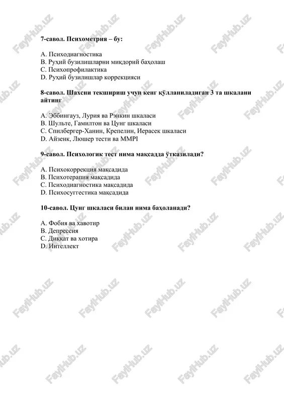 psixologiya test savollari - Page 2