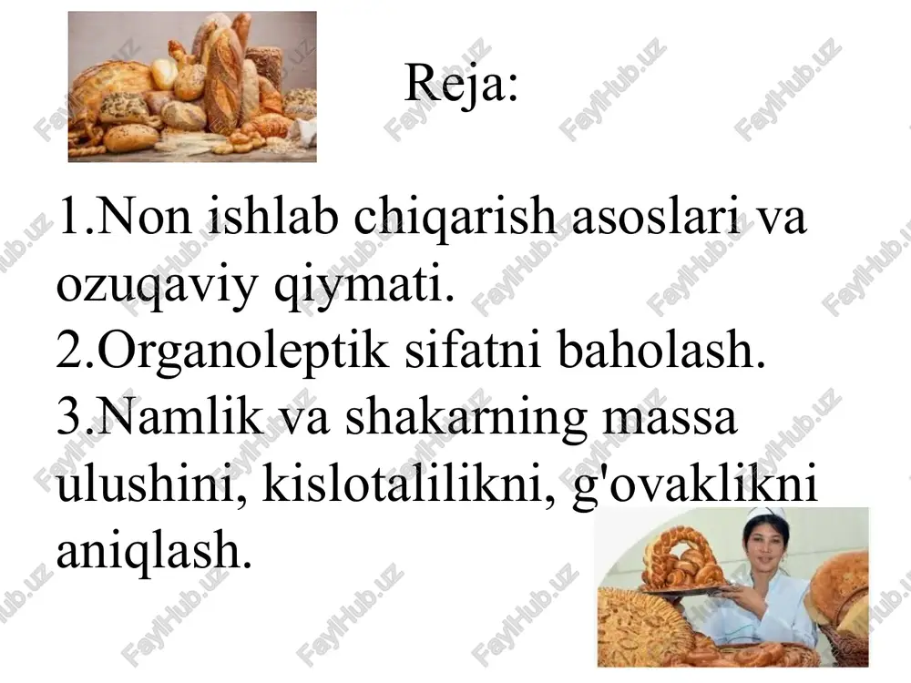 navlari ham tayyorlana boshlandi. 1925-yilda novvoylikni tubdan qayta jihozlash, novvoylik korxonalarini qurish va jihozlar ishlab chiqaruvchi mashinasozlik bazasini yaratish to‘g‘risida qaror qabul qilindi. 30-yillarga kelib hamma katta shaharlarda, shu jumladan o‘zbekistonning viloyat markazlarida ham, mashina va pechlar bilan jihozlangan novvoylik korxonalari mavjud tashkil etildi. keyinchalik mexanizatsiyalashtirilgan novvoyxonalar barcha tuman markazlarida faoliyat ko‘rsata boshladi. hammaga ma’lumki, yangi pishgan nonda uning barcha xususiyatlari: nafisligi, ta’mi va yoqimli hidi yaqqol ko‘rinib turadi. bunday non ishtaha bilan yeyiladi, ovqat hazm qilishda oshqozon shirasi ta’siriga tez uchraydi va yaxshi hazm bo‘ladi. shuning uchun keyingi vaqtlarda respublikamiz aholi shaharchalarida vinkler ekmasan firmalari mashina va pechlari bilan jihozlangan mexanizatsiyalashtirilgan kichik novvoyxonalar vujudga keldi. non, qandolat va makaron ishlab chiqarish tarmoqlari uchun oliy ma’lumotli mutaxassislar tayyorlash birinchi marta 1977-yilda buxoro oziq-ovqat va yengil sanoat texnologiyasi institutida boshlangan. keyingi yillarda bu mutaxassislar toshkent kimyo texnologiyasi institutida ham tayyorlangan. tarmoqning bundan keyingi rivojlanishi ham ana shu mutaxasislarning fidokoroni mehnatlariga bog‘liq …